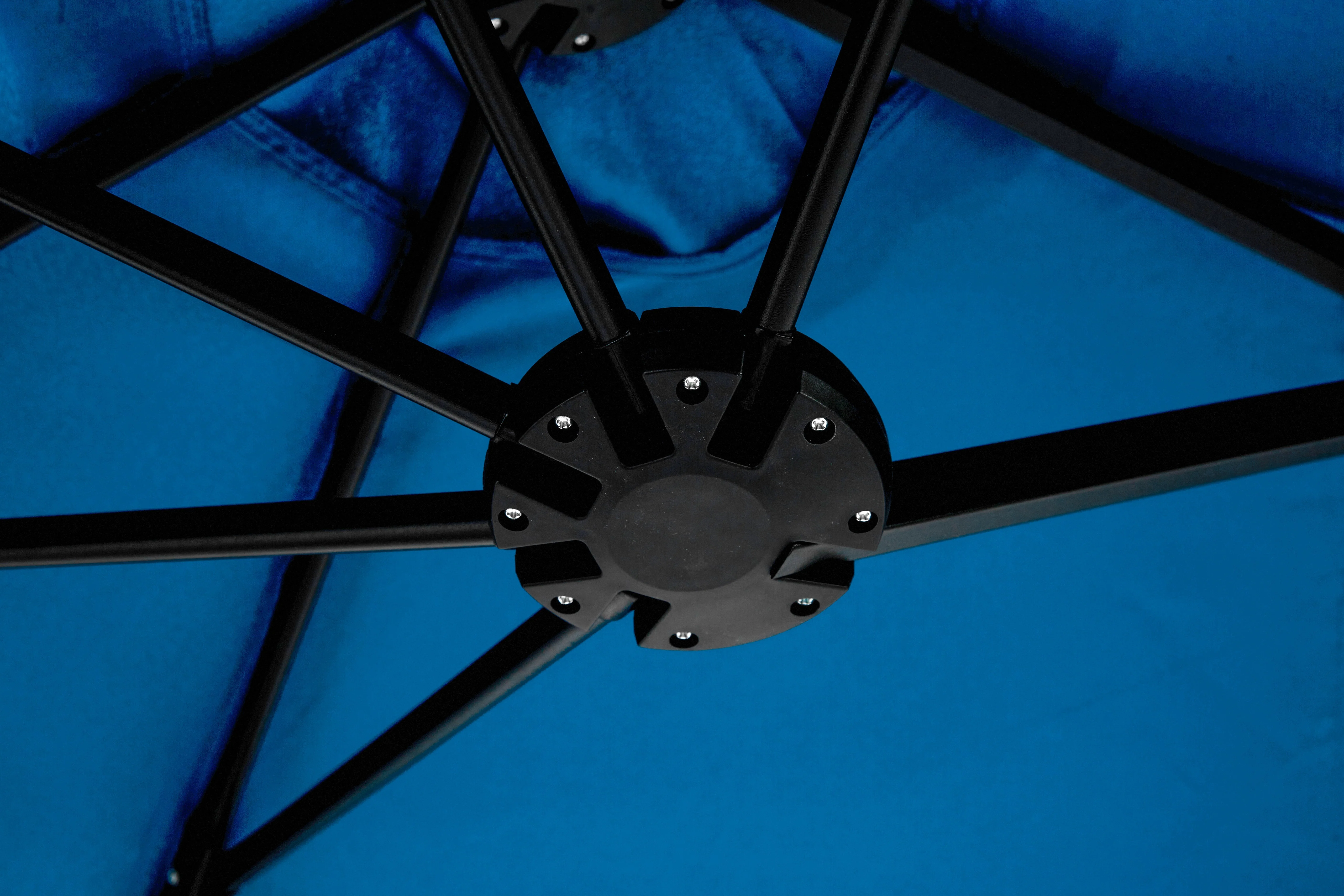 14.8 Ft Double Sided Outdoor Umbrella Rectangular Large with Crank, Dark Blue - Image 3