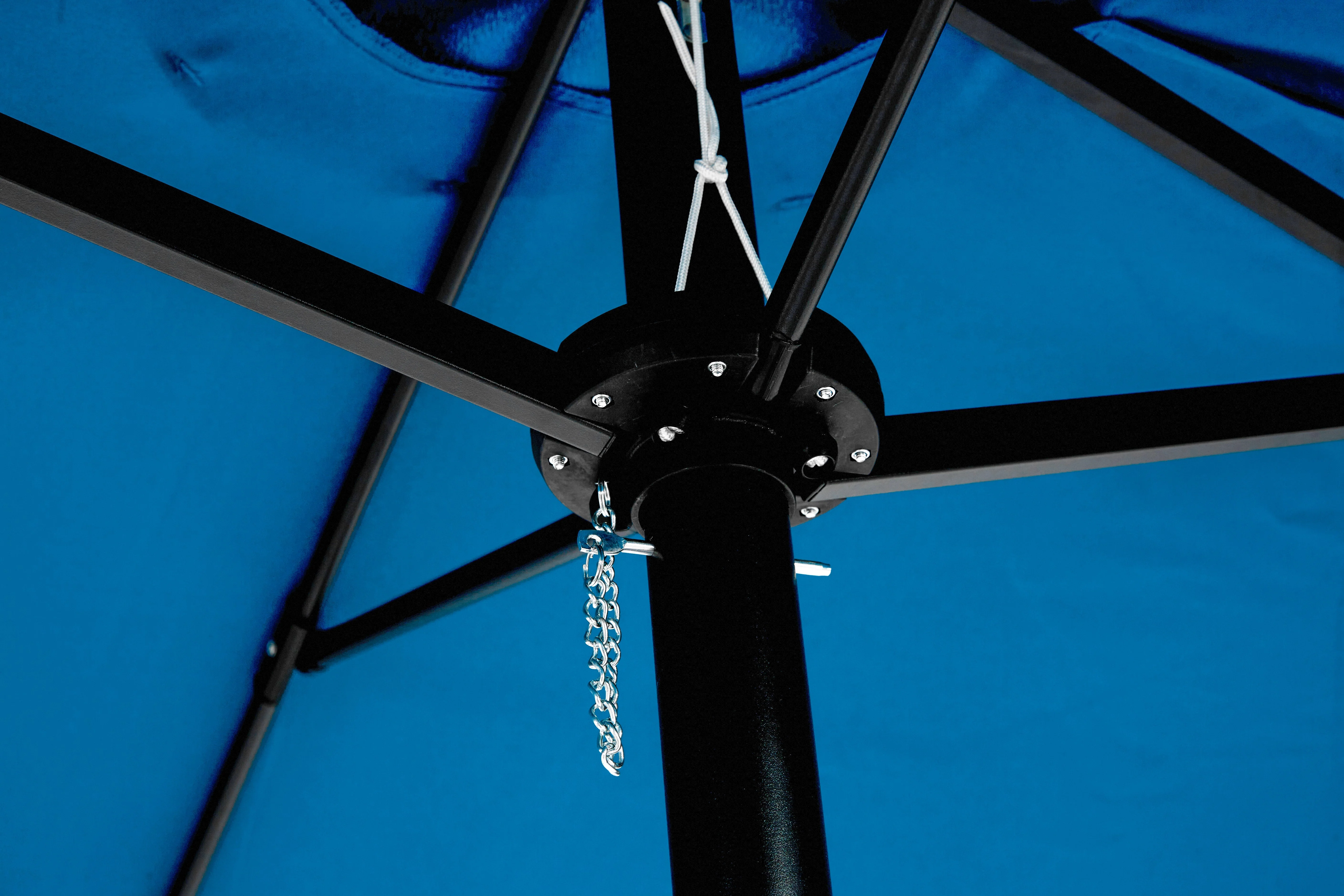 14.8 Ft Double Sided Outdoor Umbrella Rectangular Large with Crank, Dark Blue - Image 9