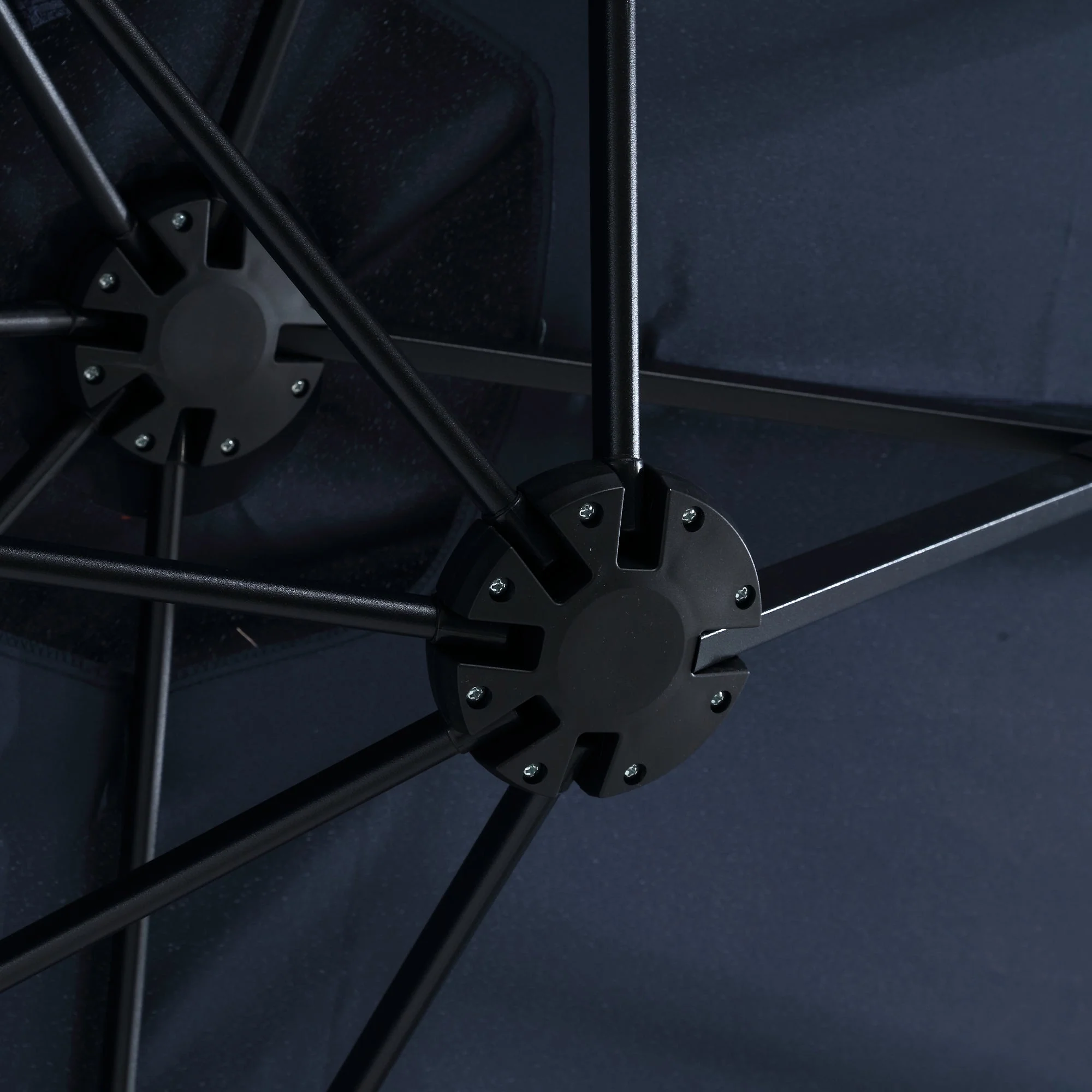 14.8 Ft Double Sided Outdoor Umbrella, Rectangular Large with Crank, Navy Blue - Image 6