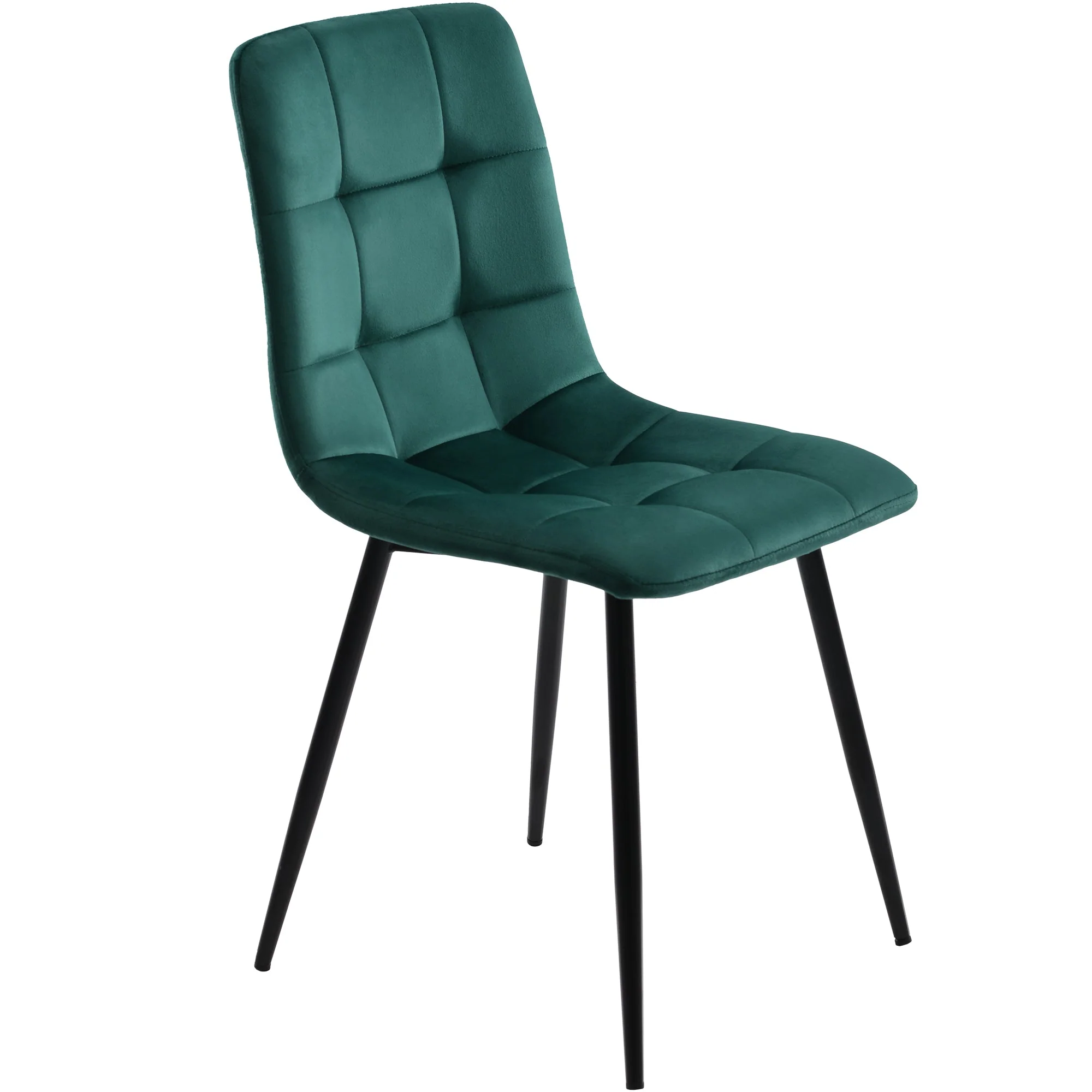 140x80cm Dining Table Set with 4 Chairs Modern Kitchen Black Iron Dark Green Velvet - Image 5