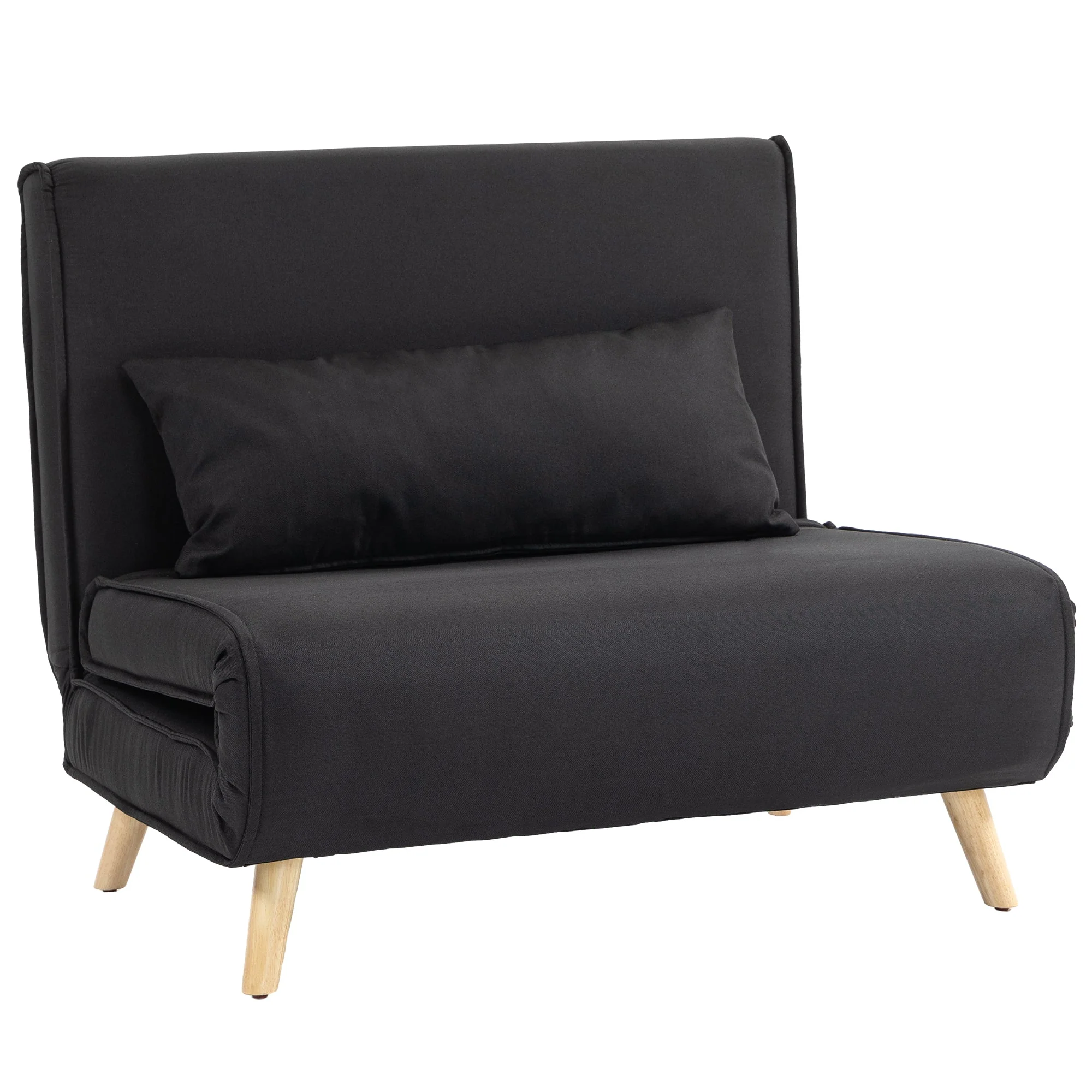 2-in-1 Sleeper Chair Sofa Bed Adjustable Backrest Linen Look - Image 2