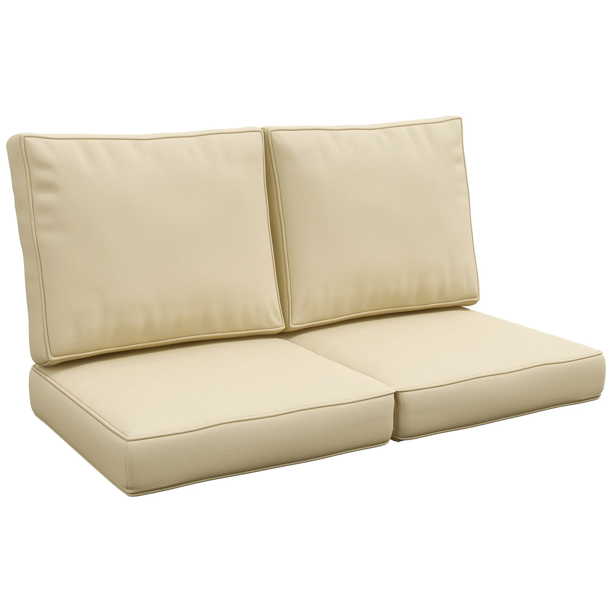 2 Seater Back and Seat Cushion Set Replacement for Patio Chairs, Indoor Outdoor, Beige