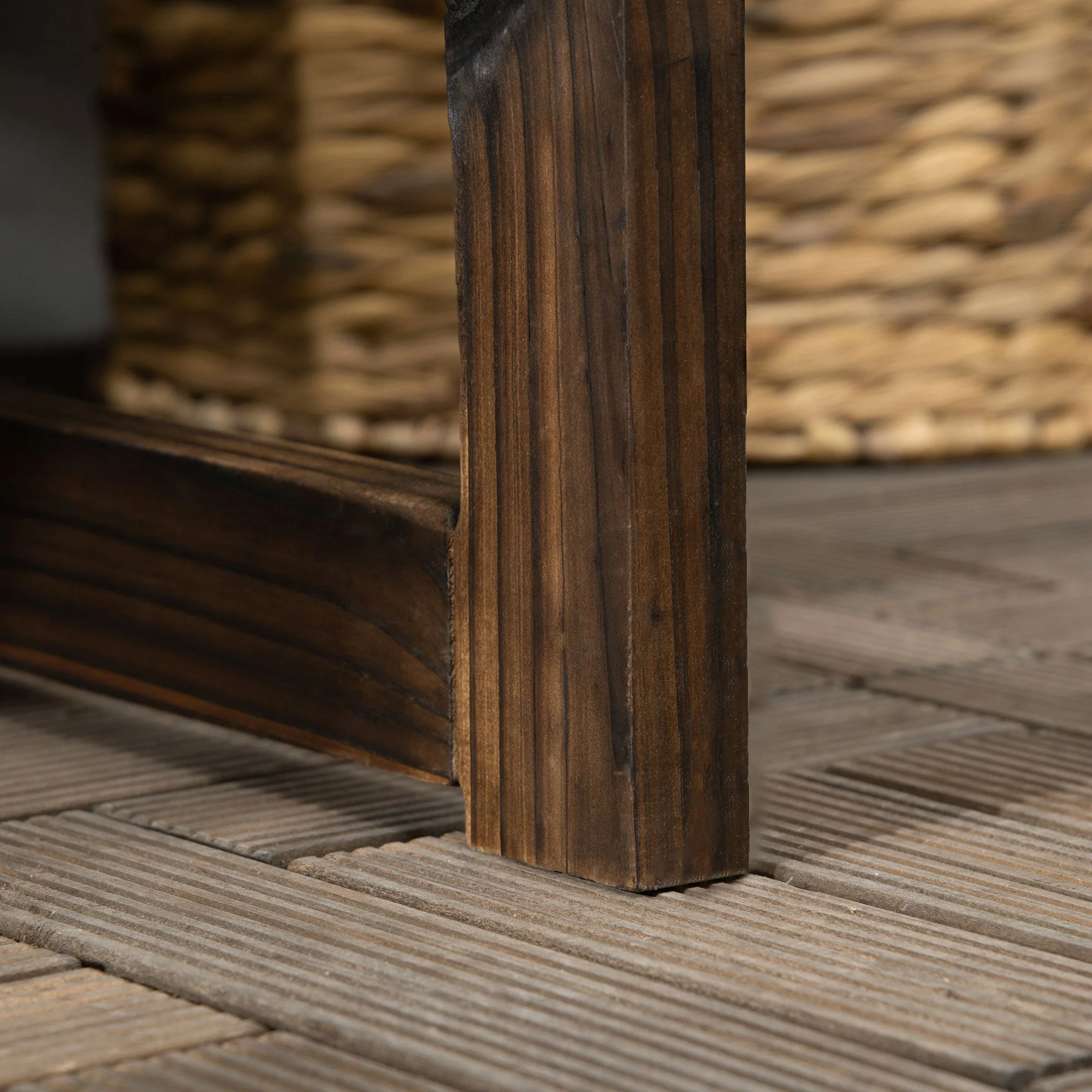 2-Seater Garden Bench, Backrest Armrests 240kg Load Capacity, Charred Wood - Image 8