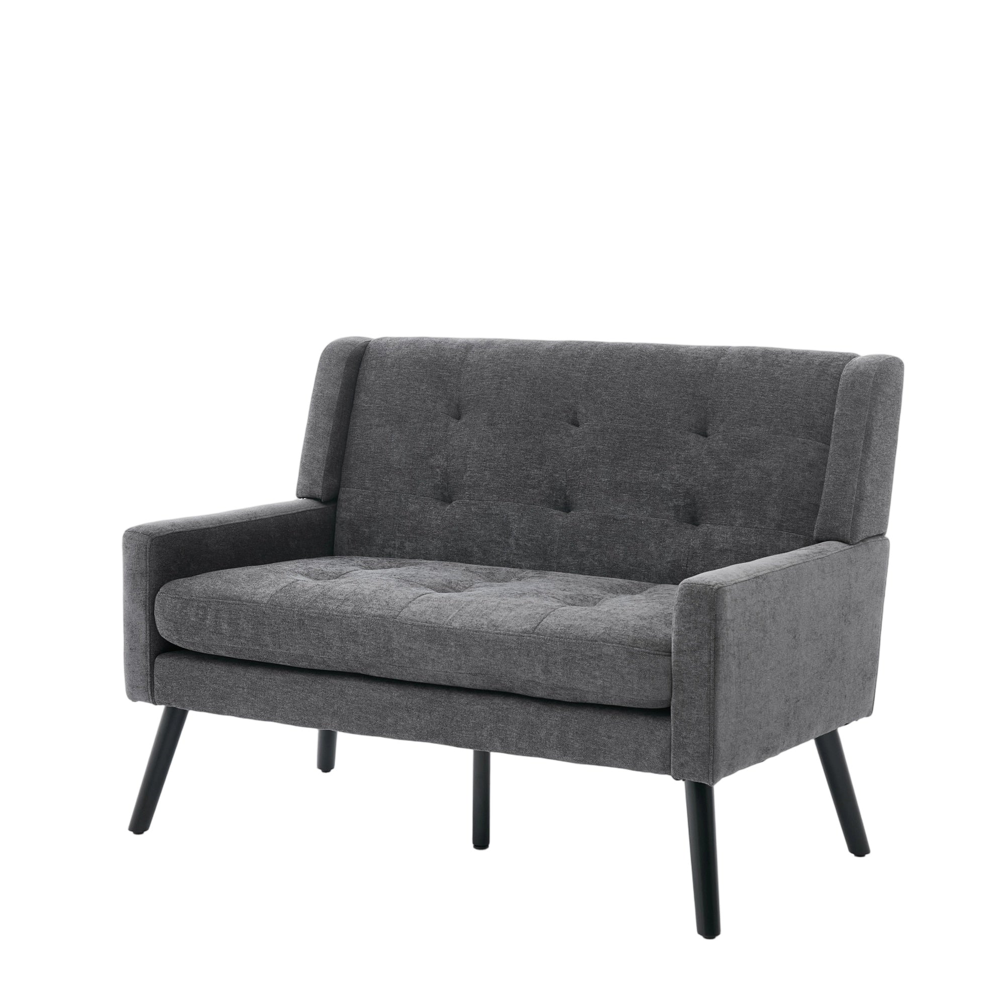 2-Seater Linen Bench with Solid Wood Legs and Button-Tufted Cushion, Natural Linen - Image 10