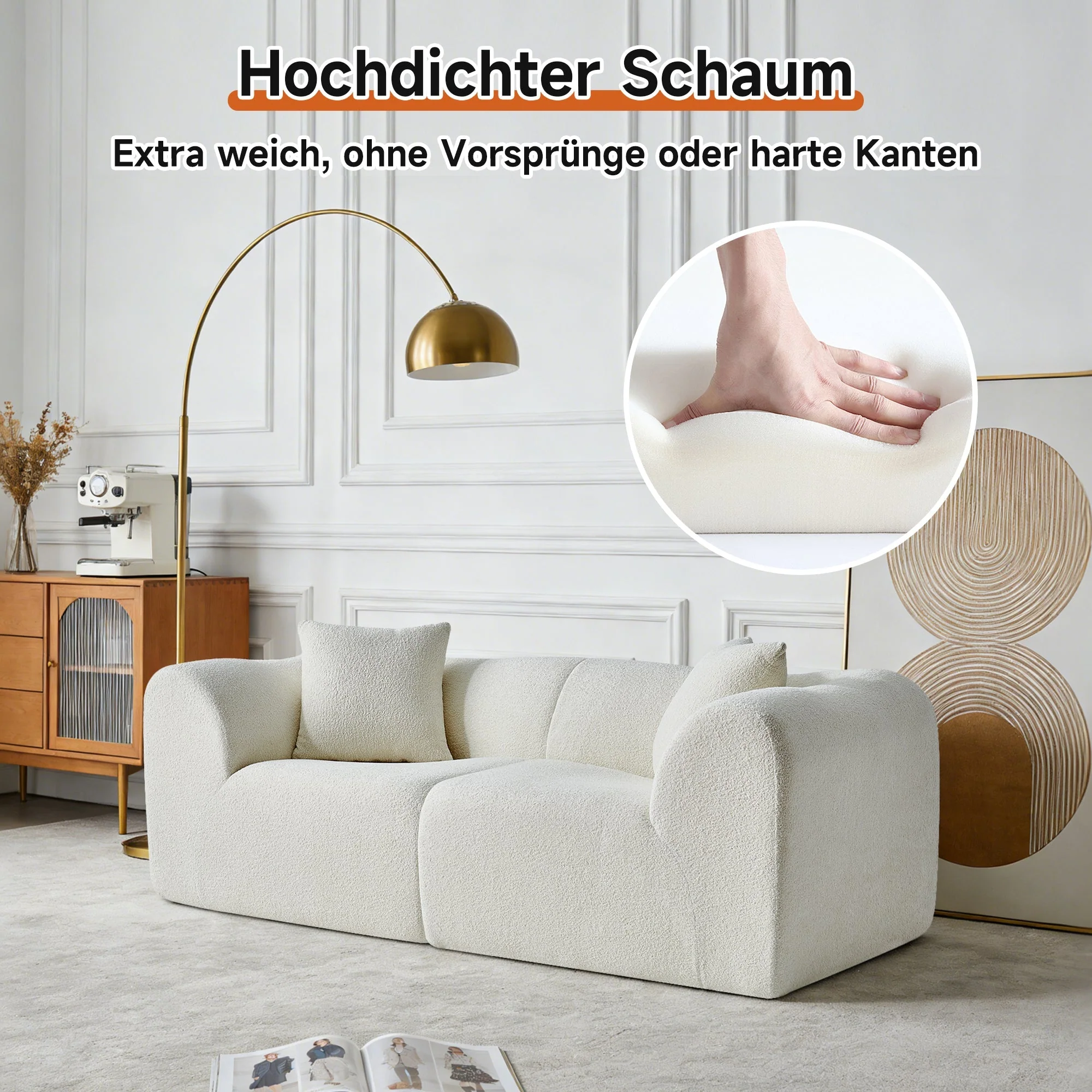 2-Seater Loveseat Space-Saving with Cushions - Velvet - Image 4