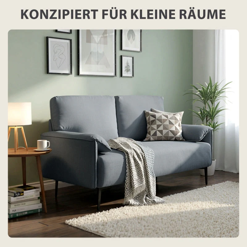 2-Seater Sofa Thick Cushions - Velvet Gray - Image 6