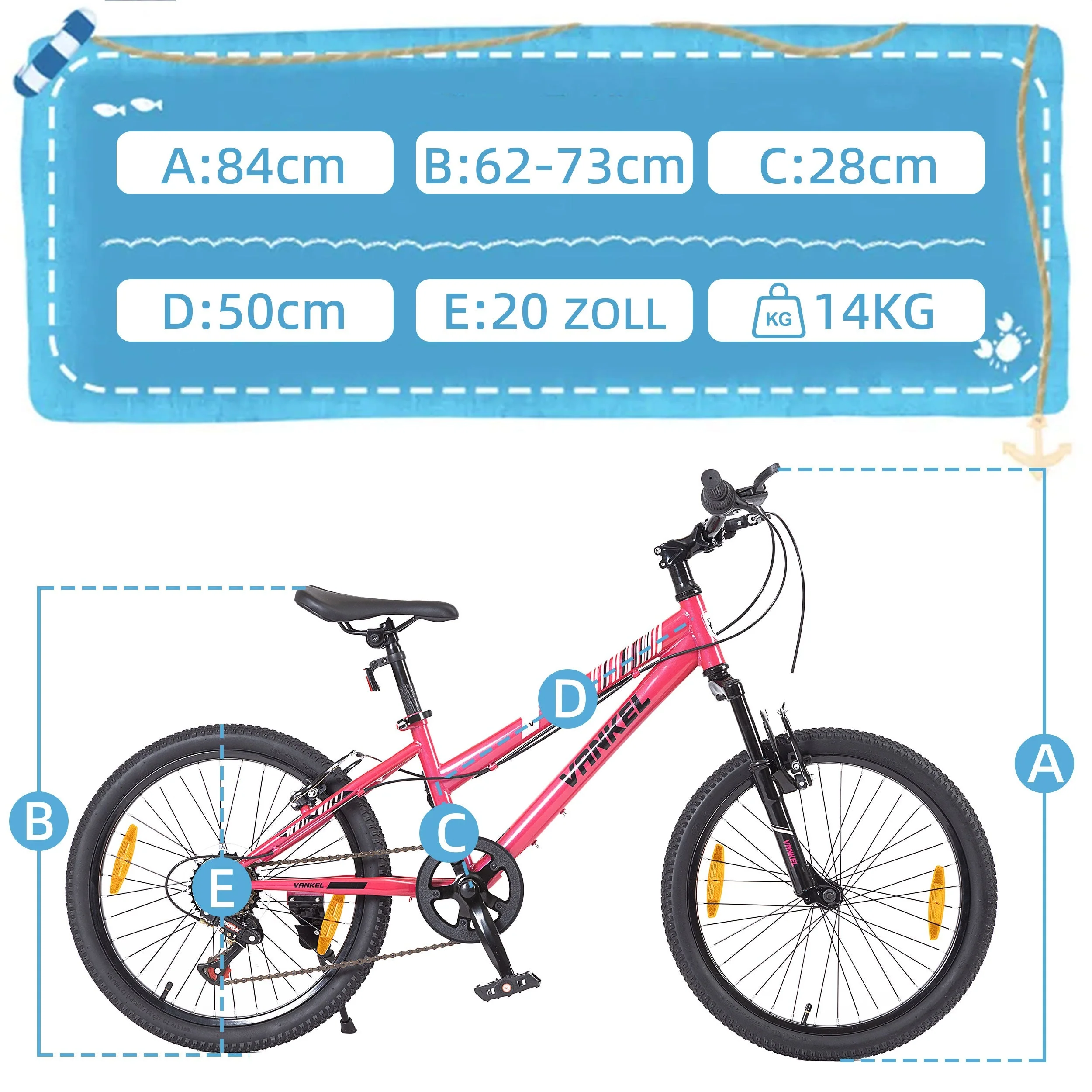 20-inch Children's Mountain Bike with 6-Speed Derailleur and V-Brakes, For Boys and Girls - Image 8
