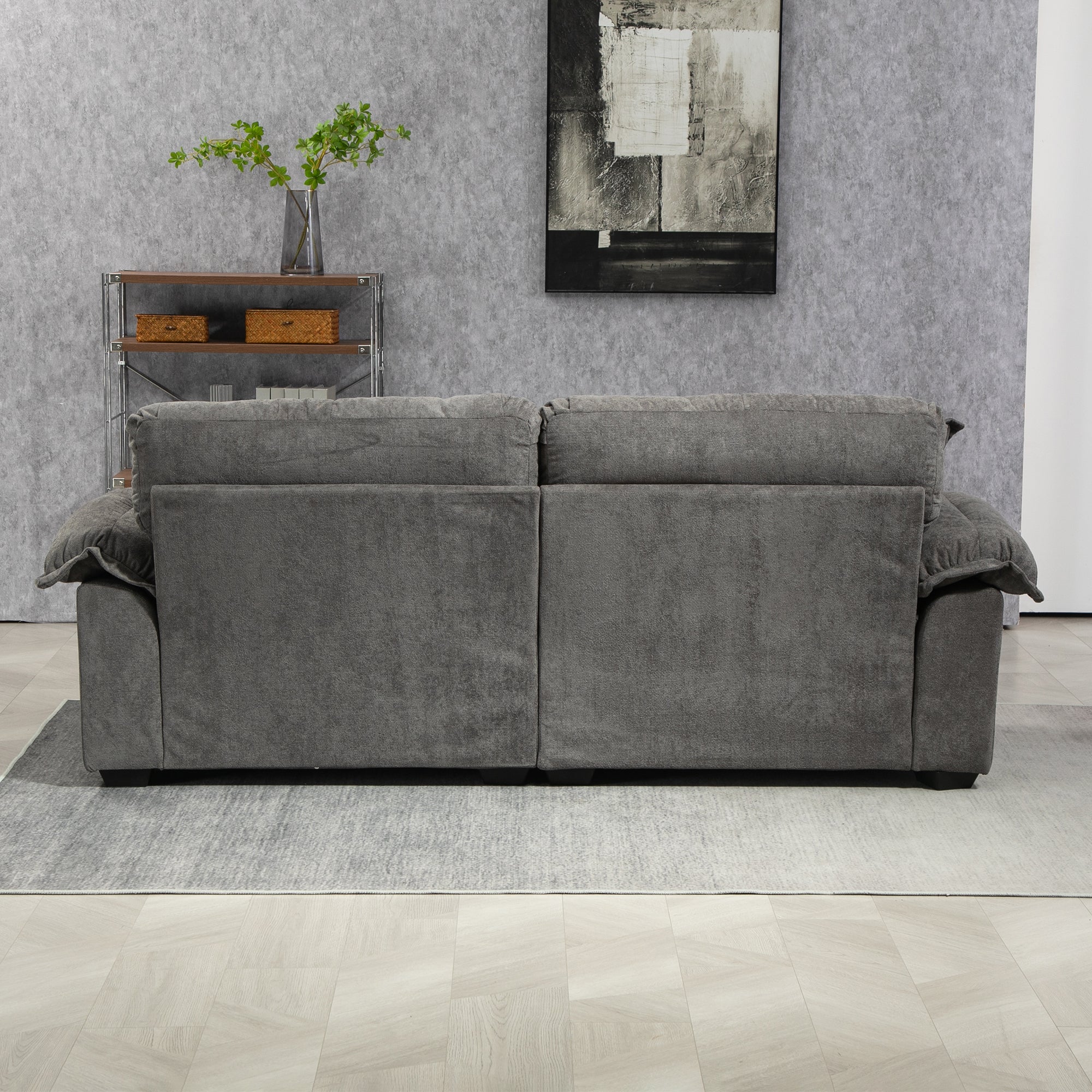 213 cm Two-Seater Sofa with Double Layer Cushions and Memory Foam, Chenille - Image 6