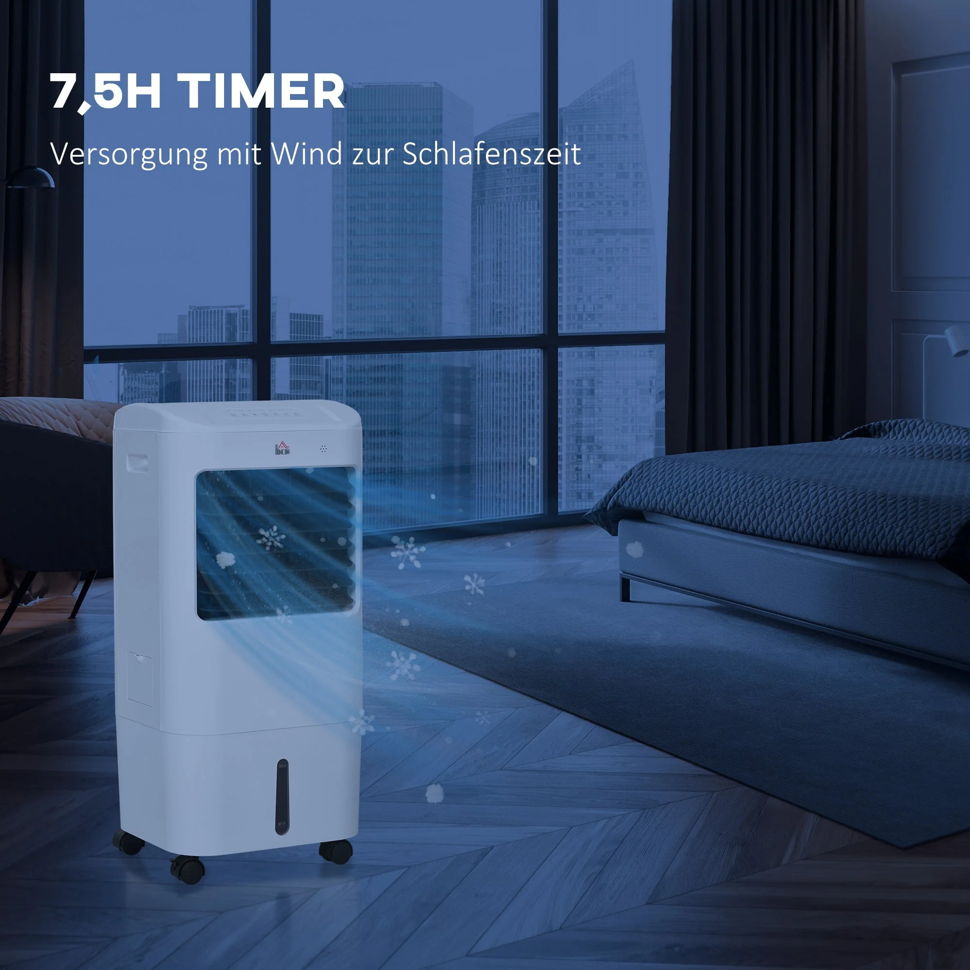 3-in-1 Portable Air Conditioner Humidifier Water Cooling 15L White - Image 7