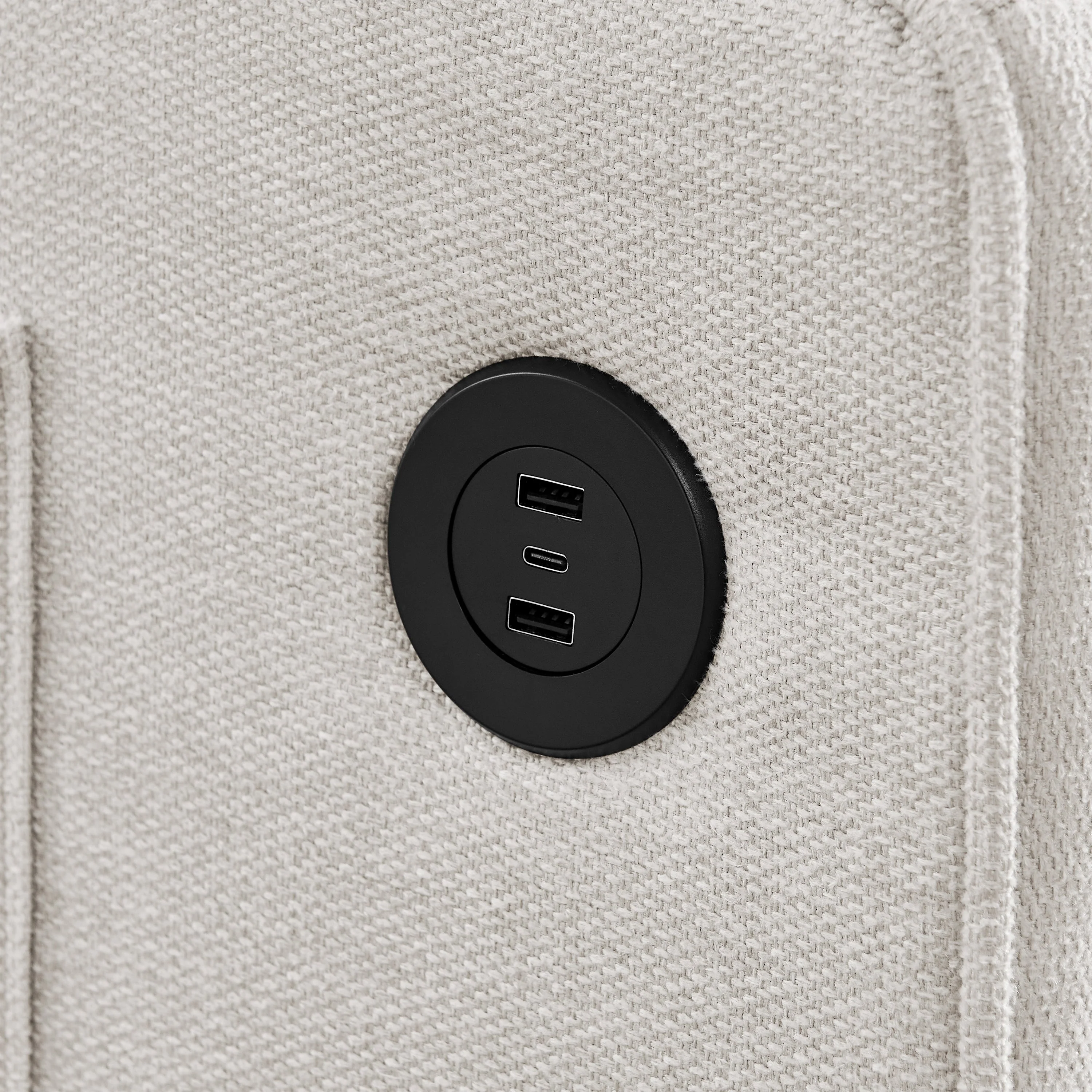 3-in-1 Sofa Bed Slide-to-Transform USB Charging - Beige - Image 3