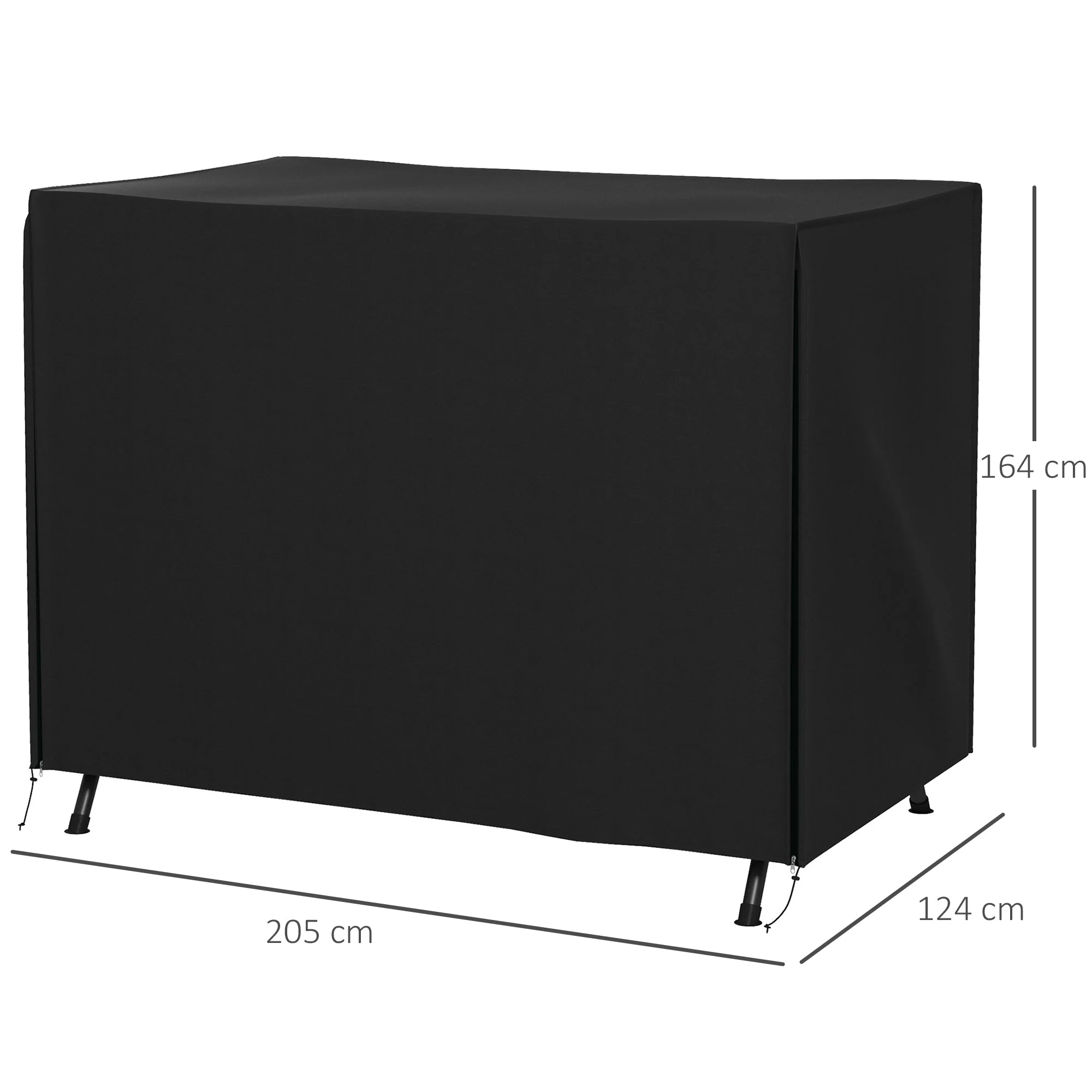 3-Seater Swing Cover, Water-Repellent UV-Resistant 600D Oxford Fabric, Black - Image 3