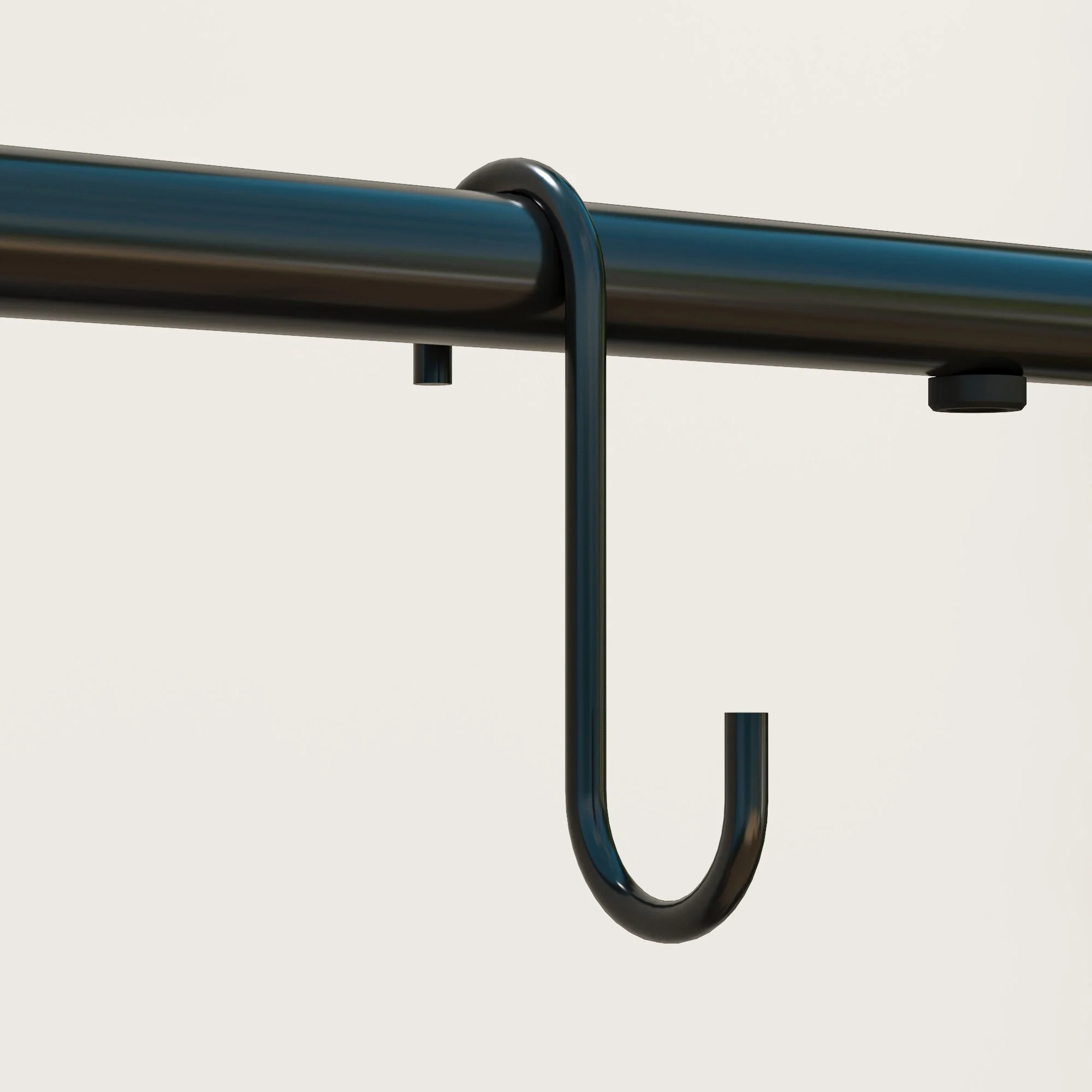 3-Tier Plant Stand, Hanging Rod Hooks 137cm High, Metal Black - Image 8
