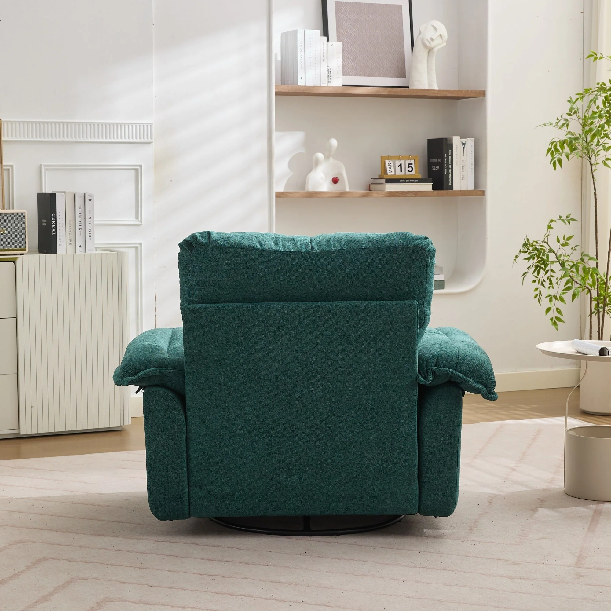 360° Swivel Armchair, Oversized with Support Cushion, Chenille - Image 6