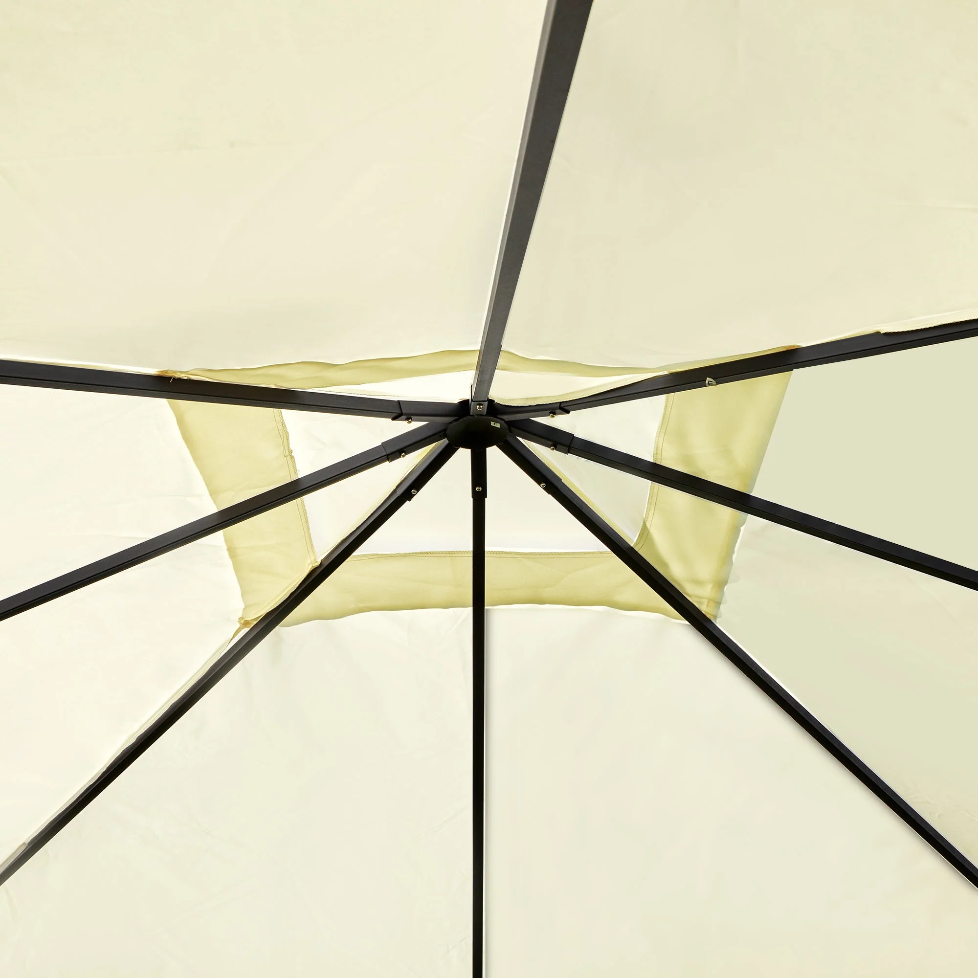 3x3m Garden Gazebo Marquee Steel Frame Water Resistant, Cream - Image 8