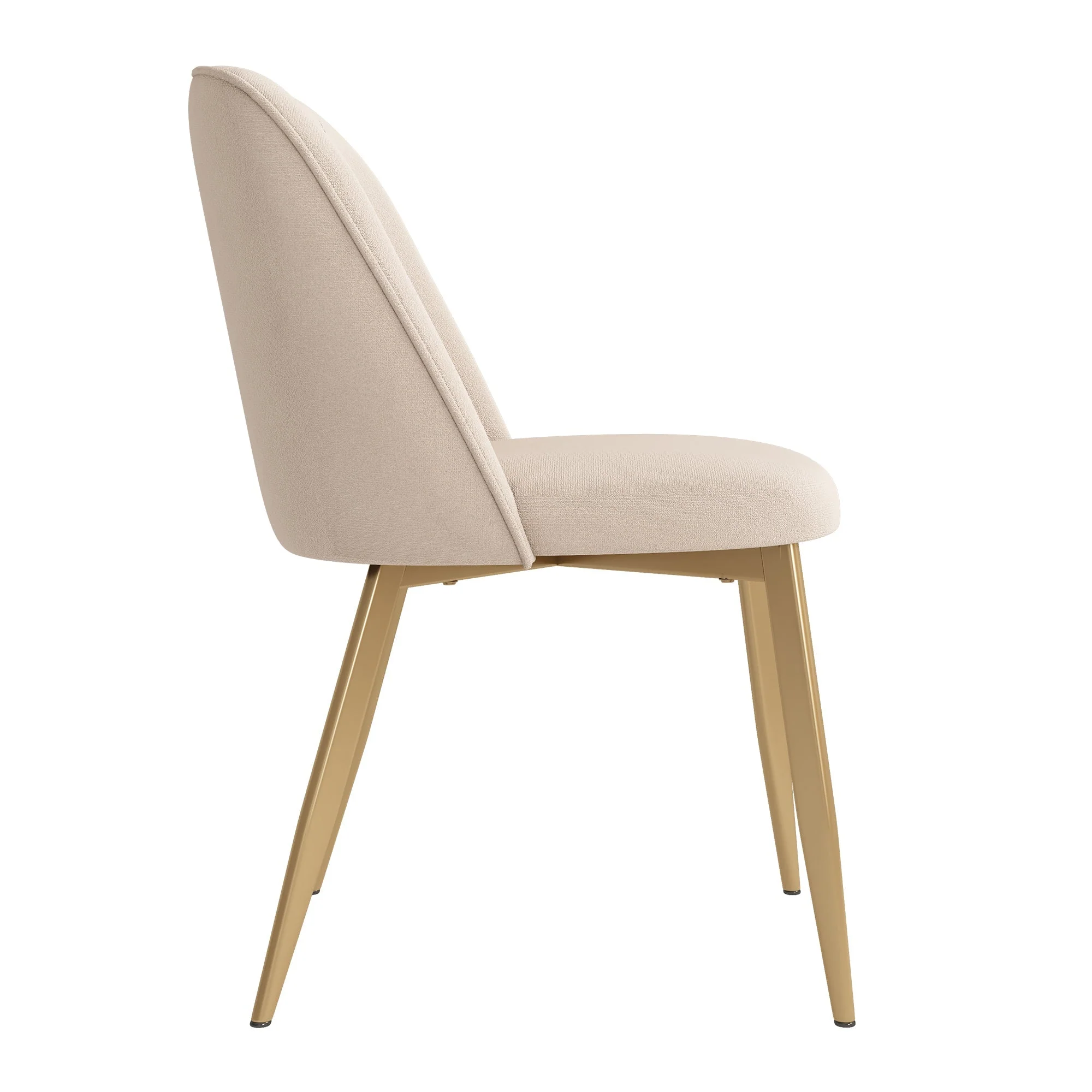 4 Dining Chairs, Comfortable and Modern for Dining Room, Beige and Gold Velvet Fabric - Image 9