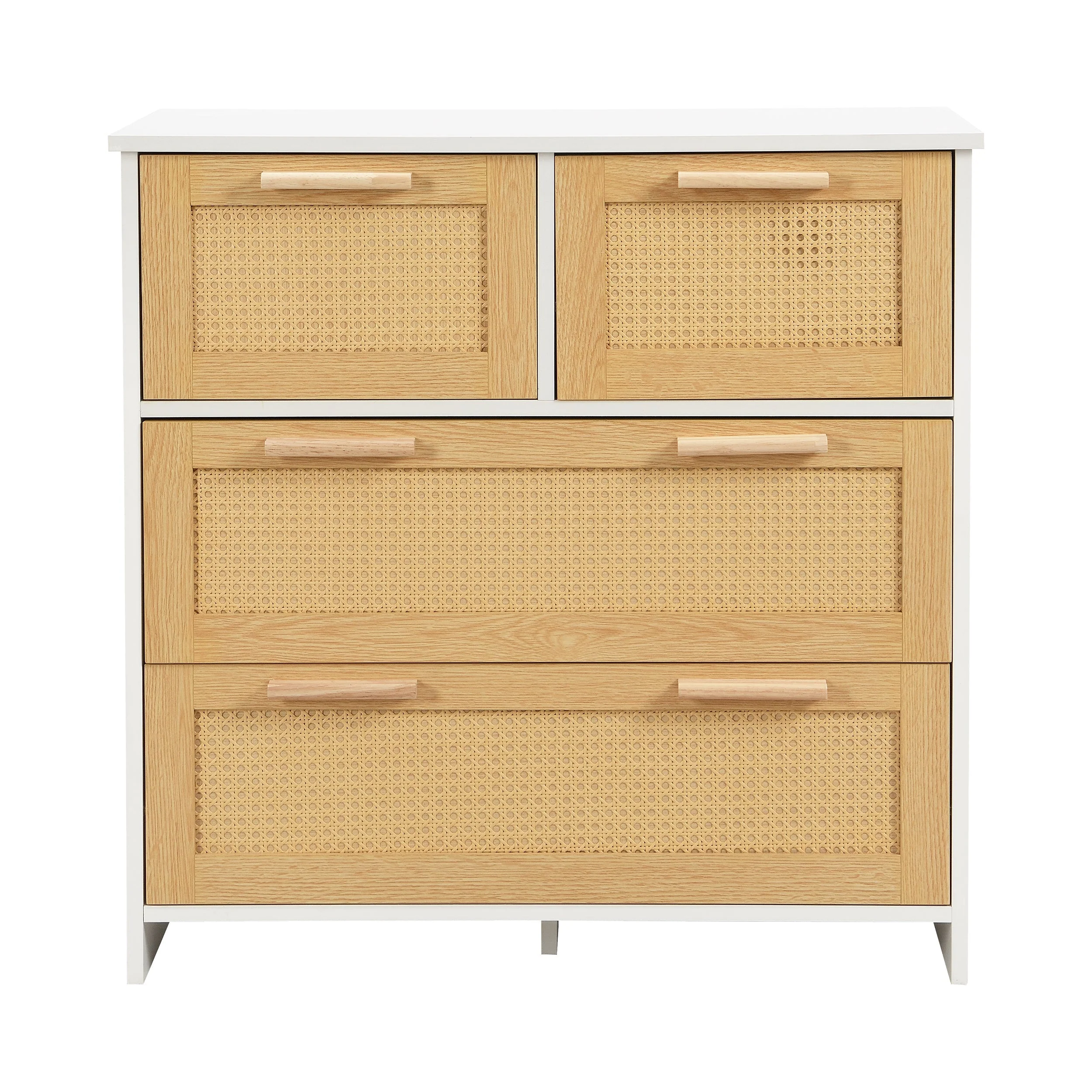 4-drawer rattan cabinet with solid wood handles - Image 12