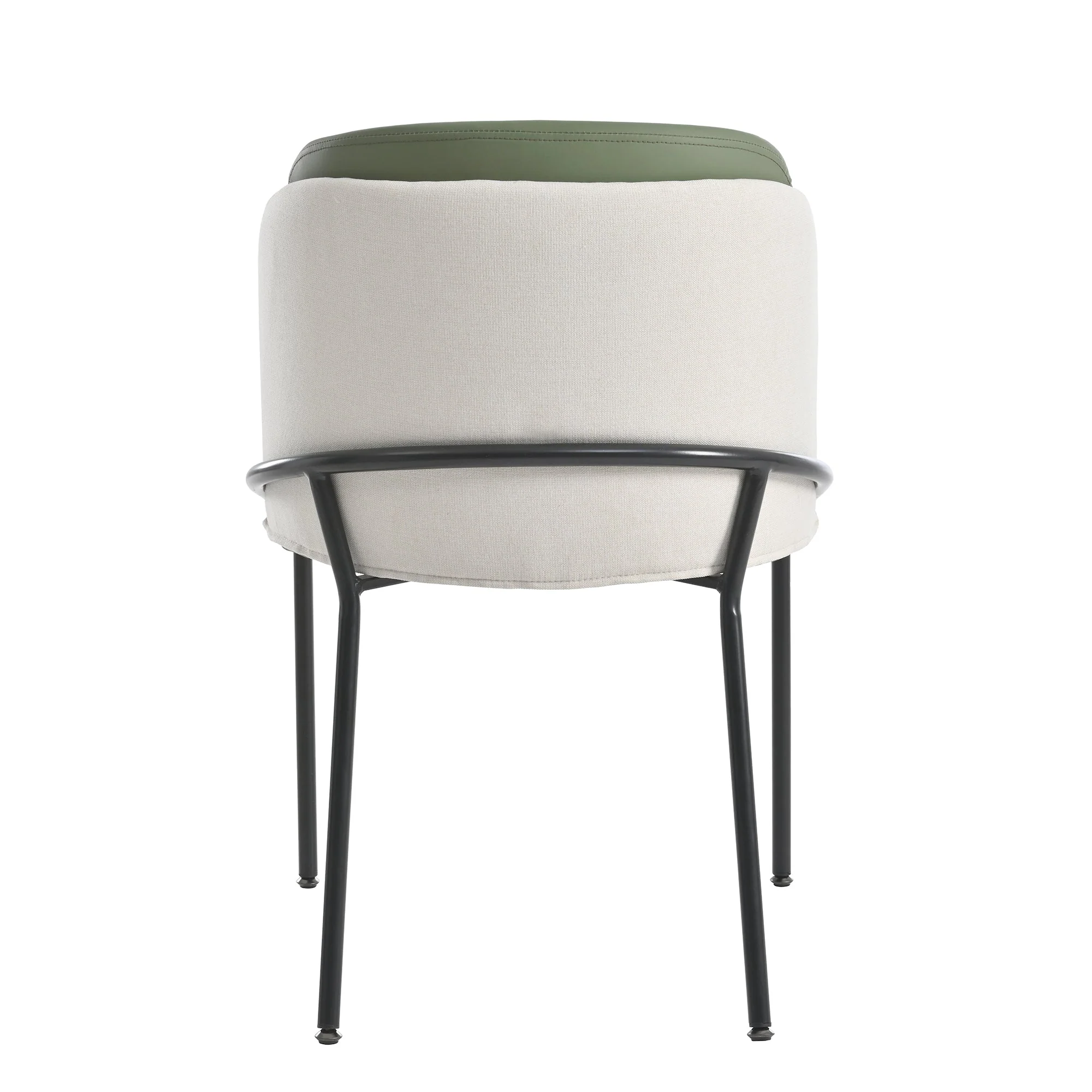 4 Modern Chairs Angled Legs Adjustable Feet - Beige/Green - Image 8