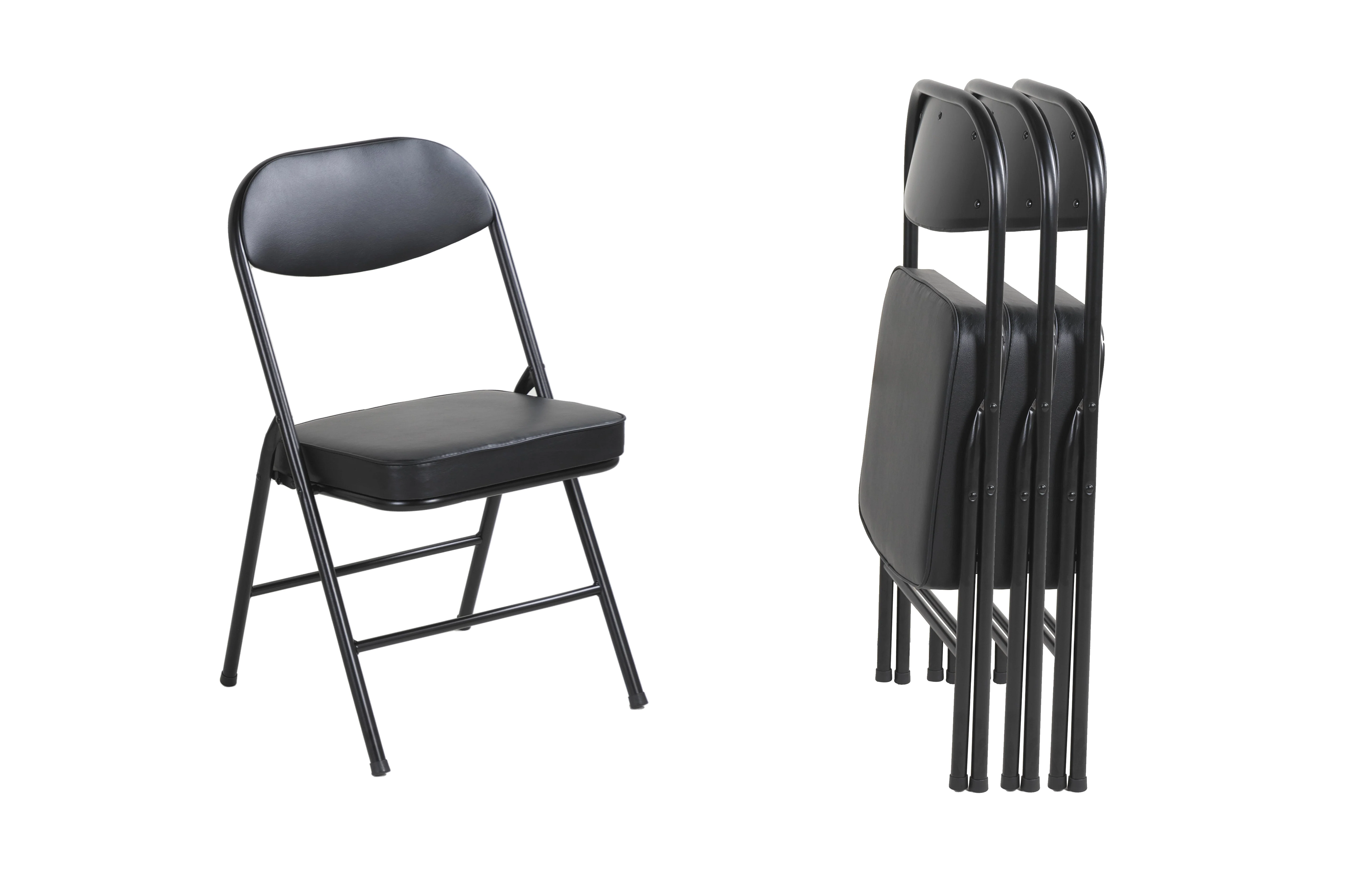 4 Pack Folding Chairs with Padded Seats Durable Metal Frame - Image 5