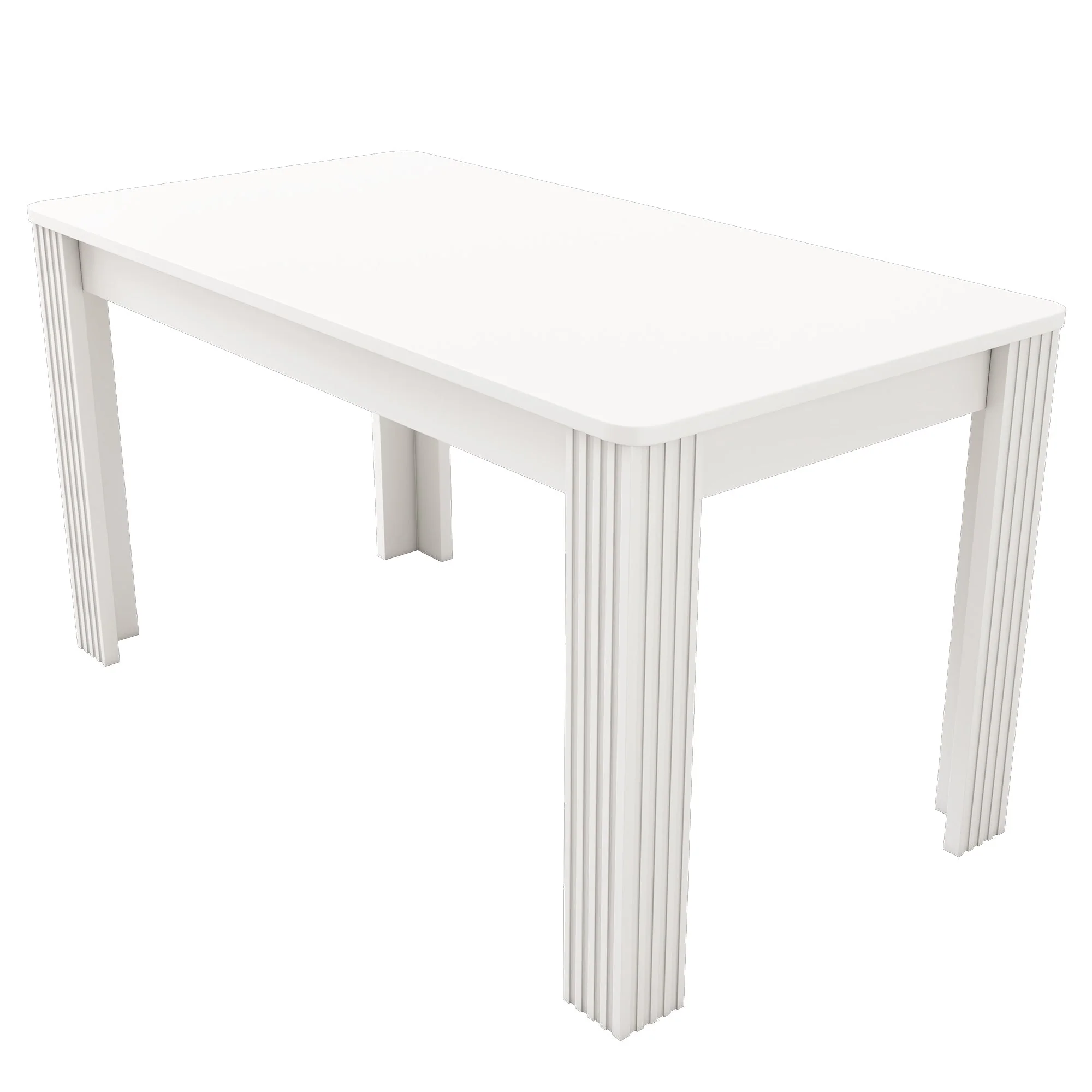 4 Seater Dining Room Table, MDF Wood Rectangle Modern Kitchen Dining Room Furniture Unit, Small Kitchen Table, Coffee Table, Small Table for Home & Cafe, White - Image 5