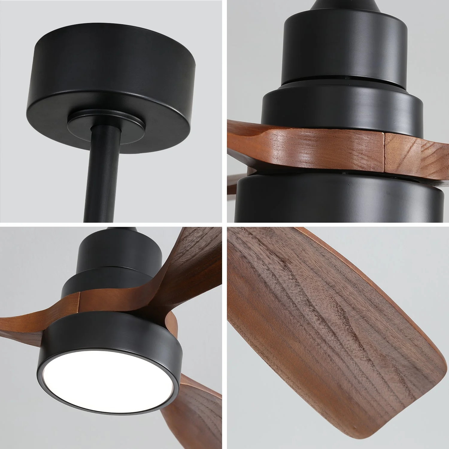 48-inch Ceiling Fan, 3 Blades, Remote Control, Reversible DC Motor, Solid Wood - Image 5