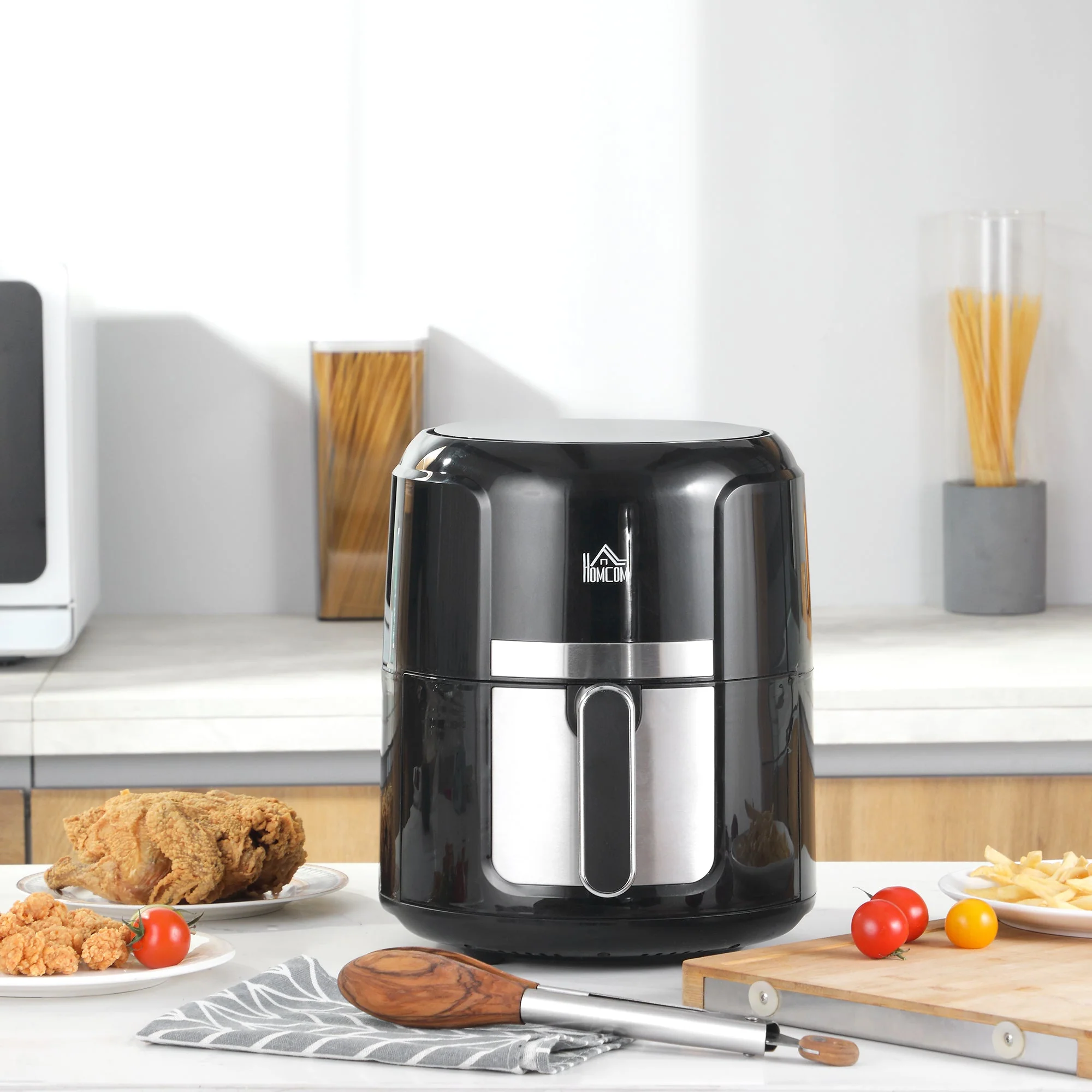 4L Air Fryer, 12 Programs, 60-Min Timer, Non-Stick Basket, Black - Image 2