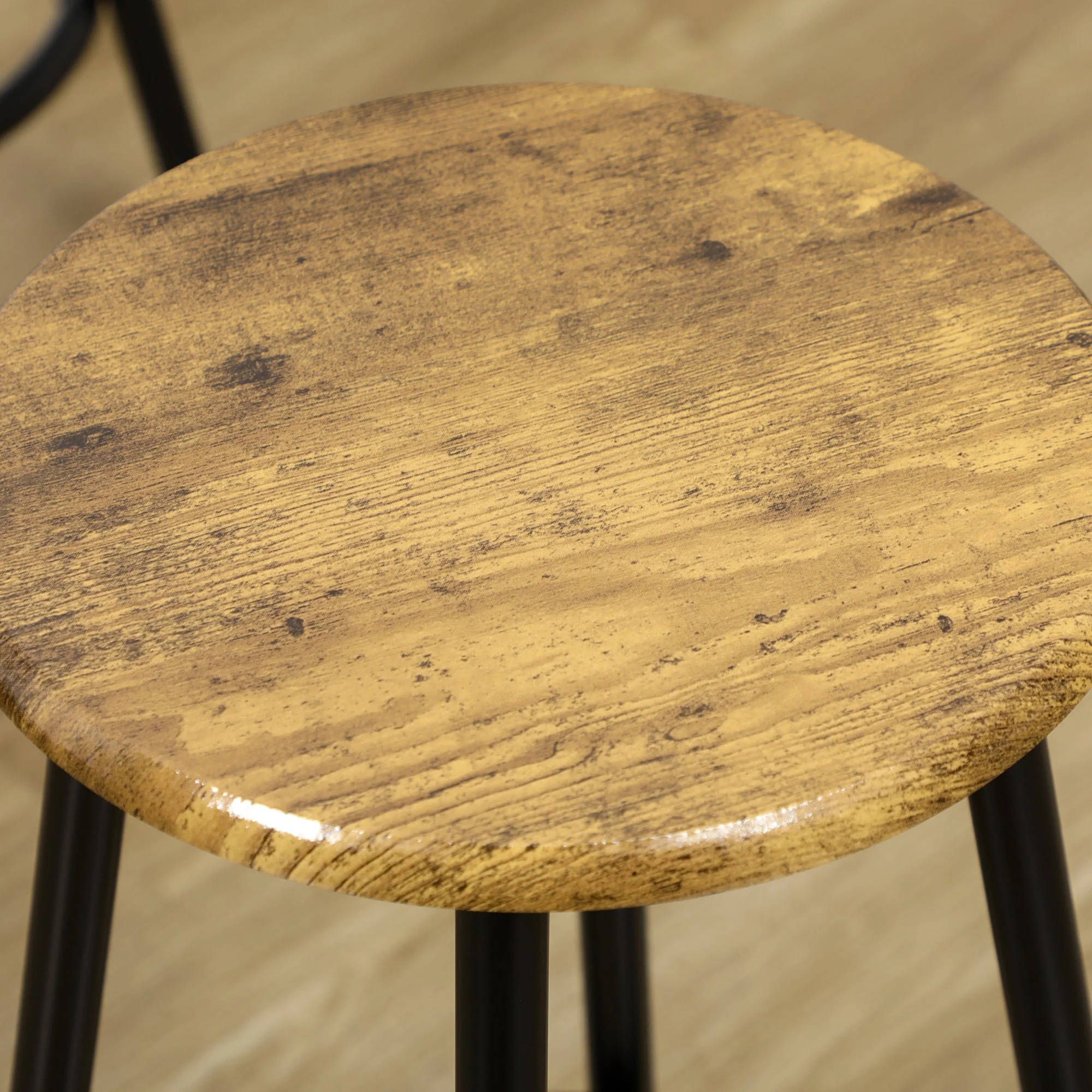 5-Piece Bar Table Set, 4 Bar Stools Industrial Design Rustic Brown Metal - Image 7