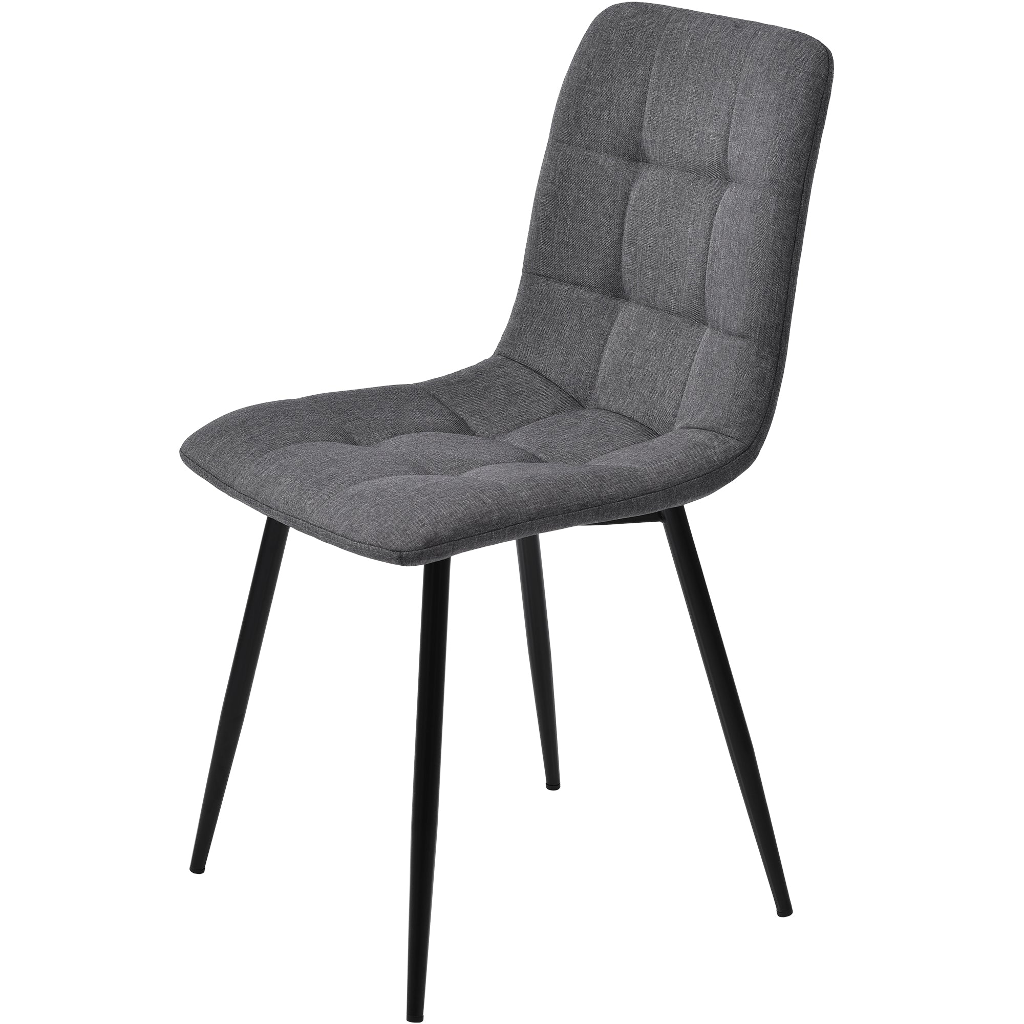5-Piece Dining Set Modern 140x80cm Table & 4 Chairs Grey MDF Dark Grey Linen - Image 7