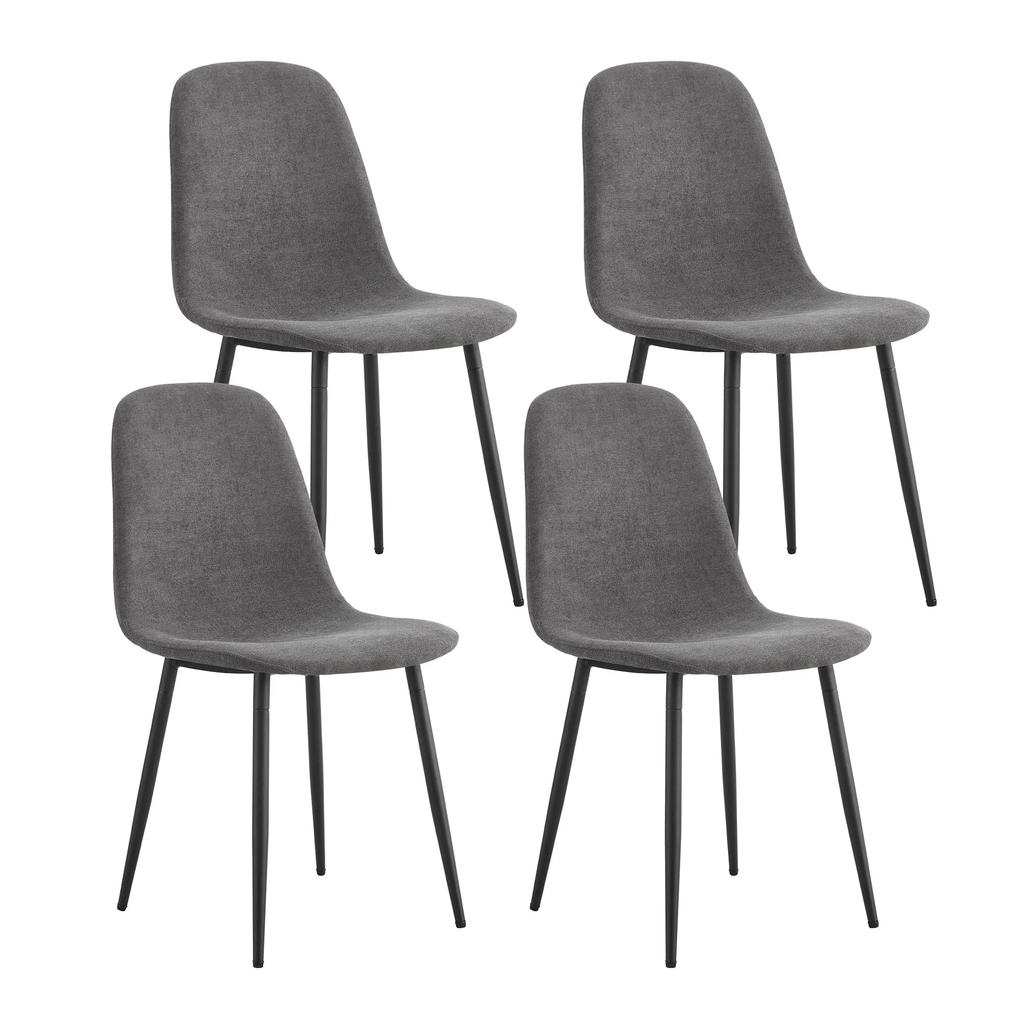 5-Piece Dining Set Modern Kitchen Table with 4 Chairs, Grey Linen & Gold - Image 6