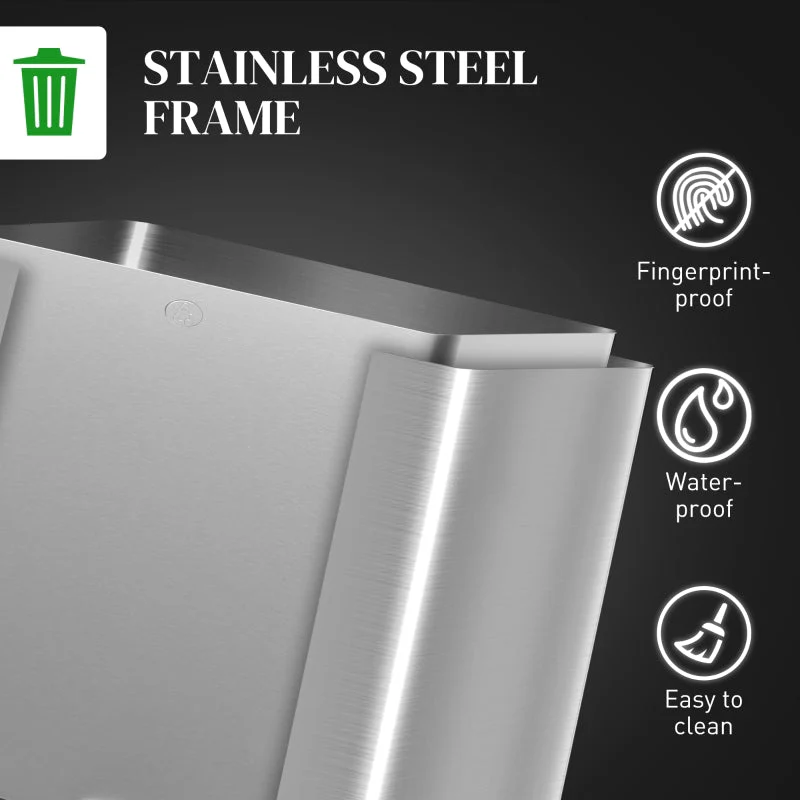 56L Dual Compartment Bin with Deodoriser Holders Stainless Steel - Image 8