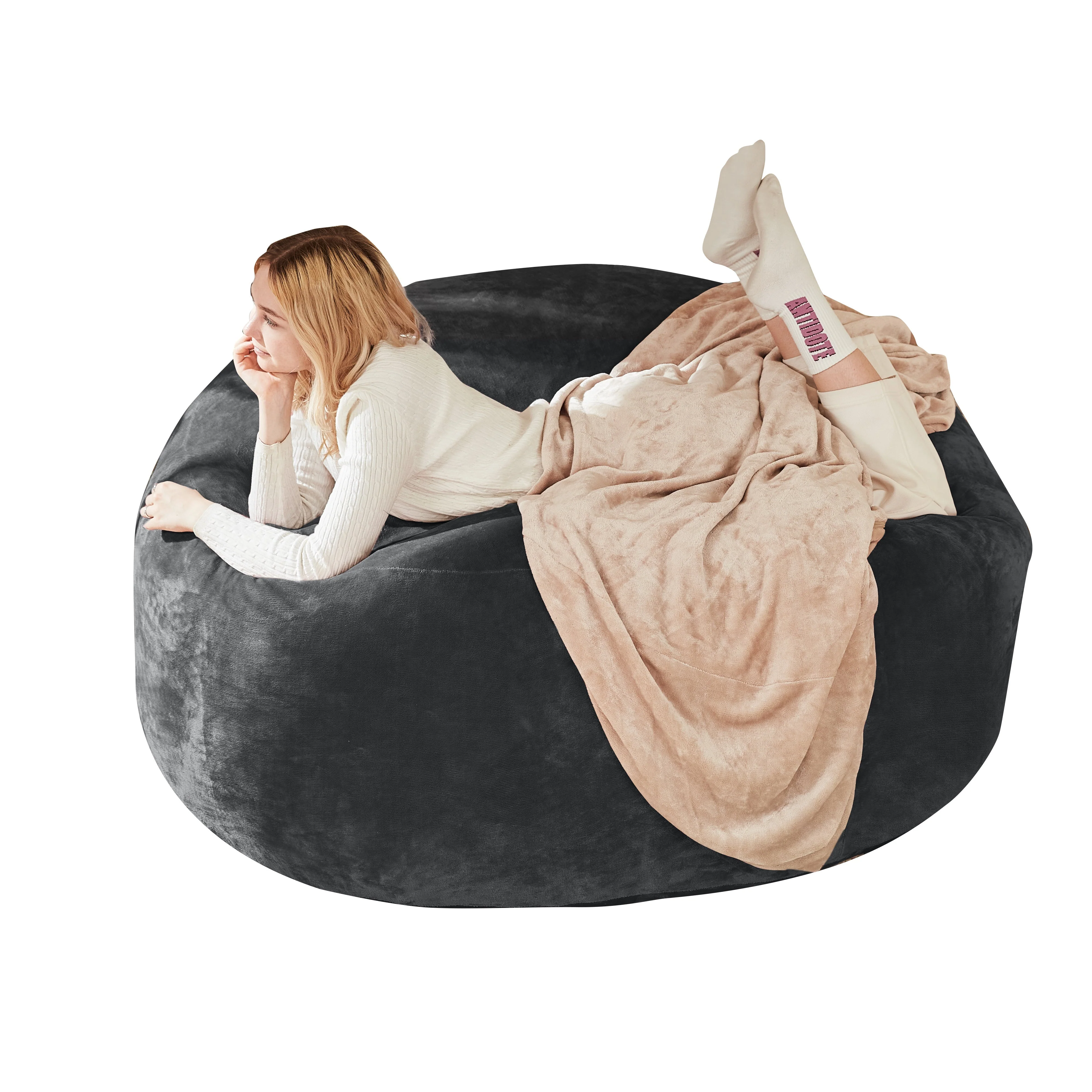 5FT Bean Bag Chair, Sofa for Adults, Soft Reading Chair, Comfortable - Image 3