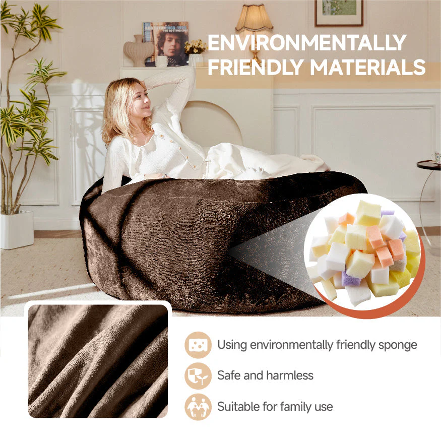 6FT Bean Bag Chair, Sofa Reading Chair for Adults, Soft and Comfortable - Image 5