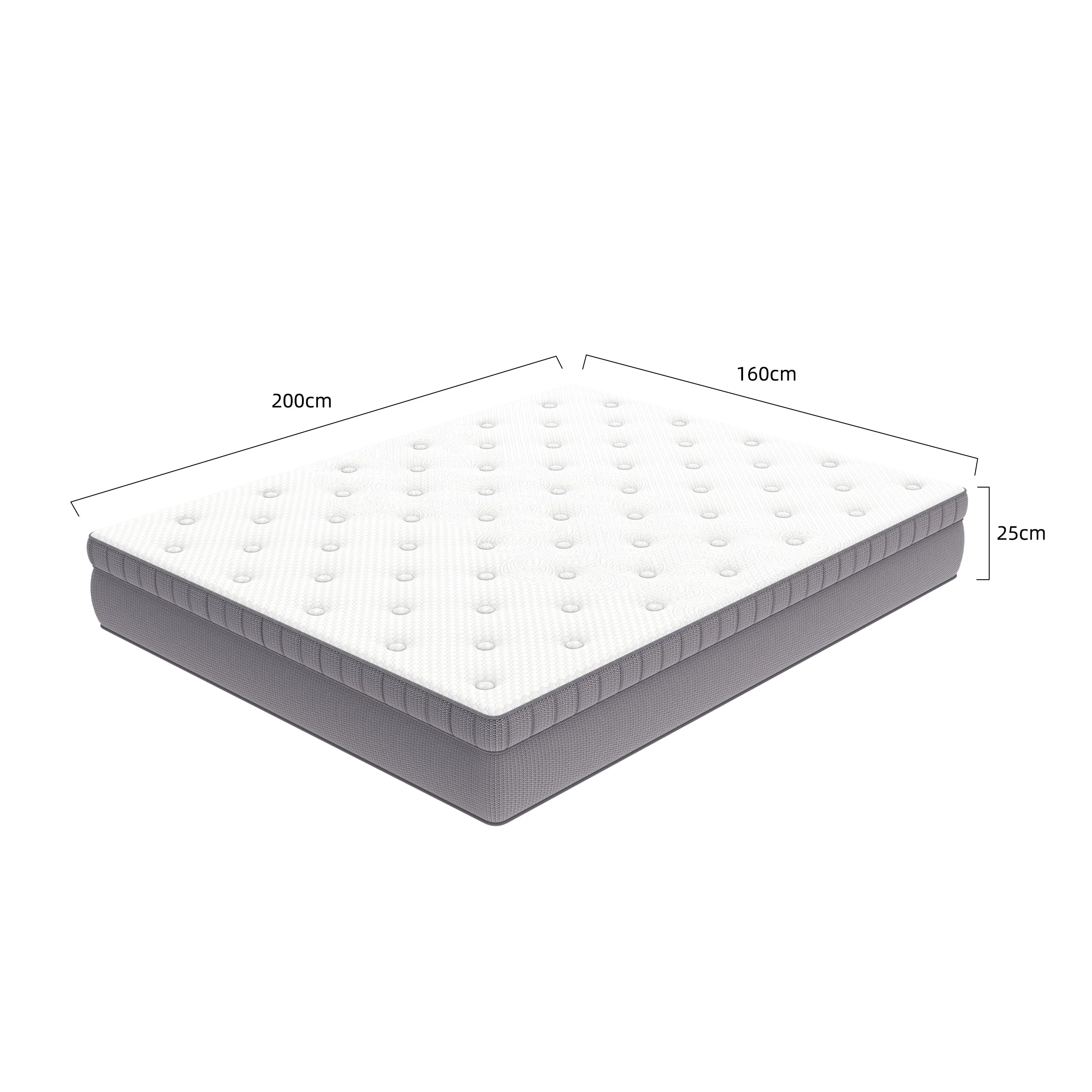 7-Zone Pocket Spring Mattress, 160x200 H3 Ergonomic Design with Comfort Foam, OEKO-TEX Certified White - Image 2