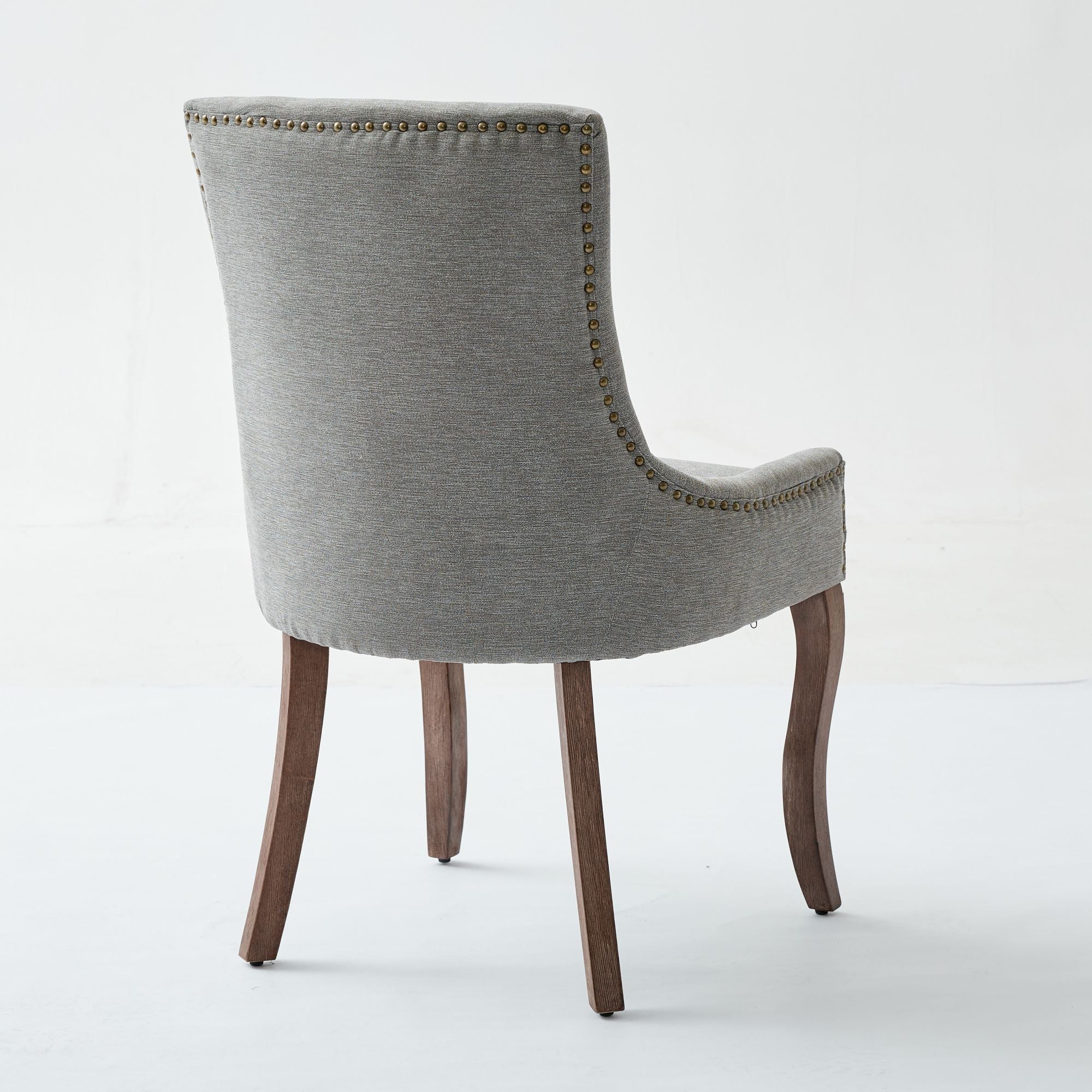 A&A Furniture Ultra Side Dining Chair with Thickened Fabric and Solid Wood Legs, Set of 2, Gray - Image 5