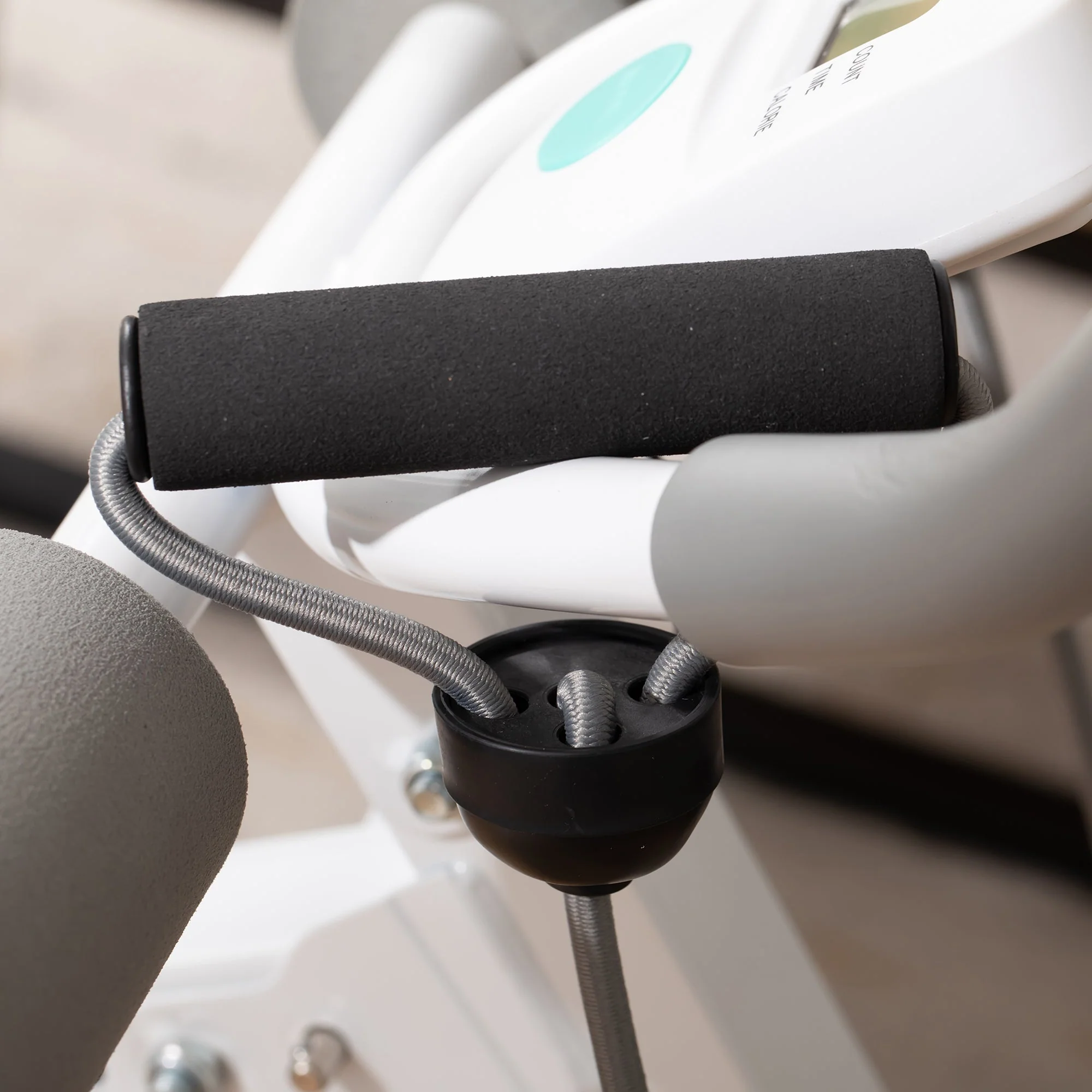 Abdominal Trainer, Adjustable with LCD Display, Steel, White + Gray - Image 8