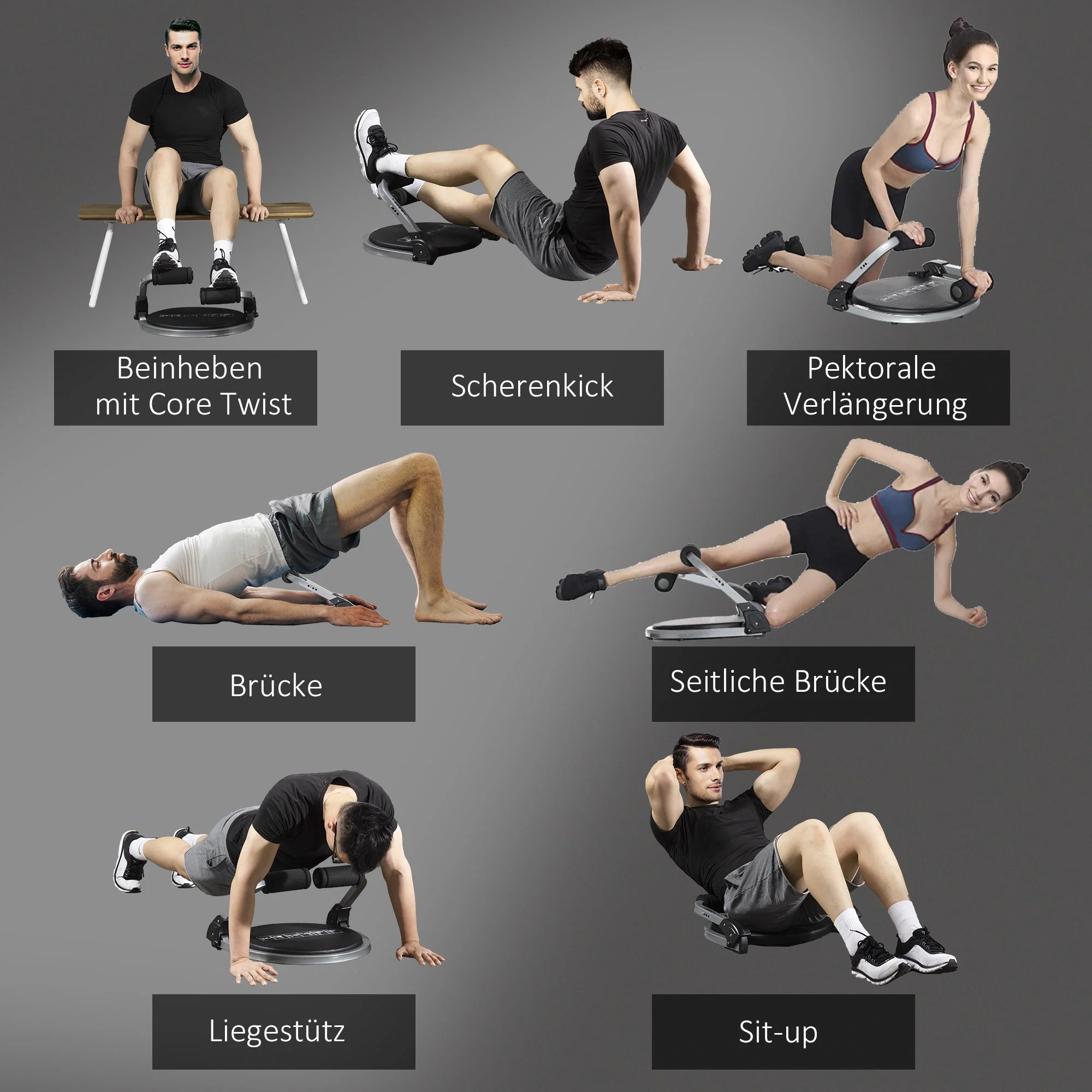 Abdominal Trainer, Foldable Height Adjustable Multi-Trainer, Metal - Image 5