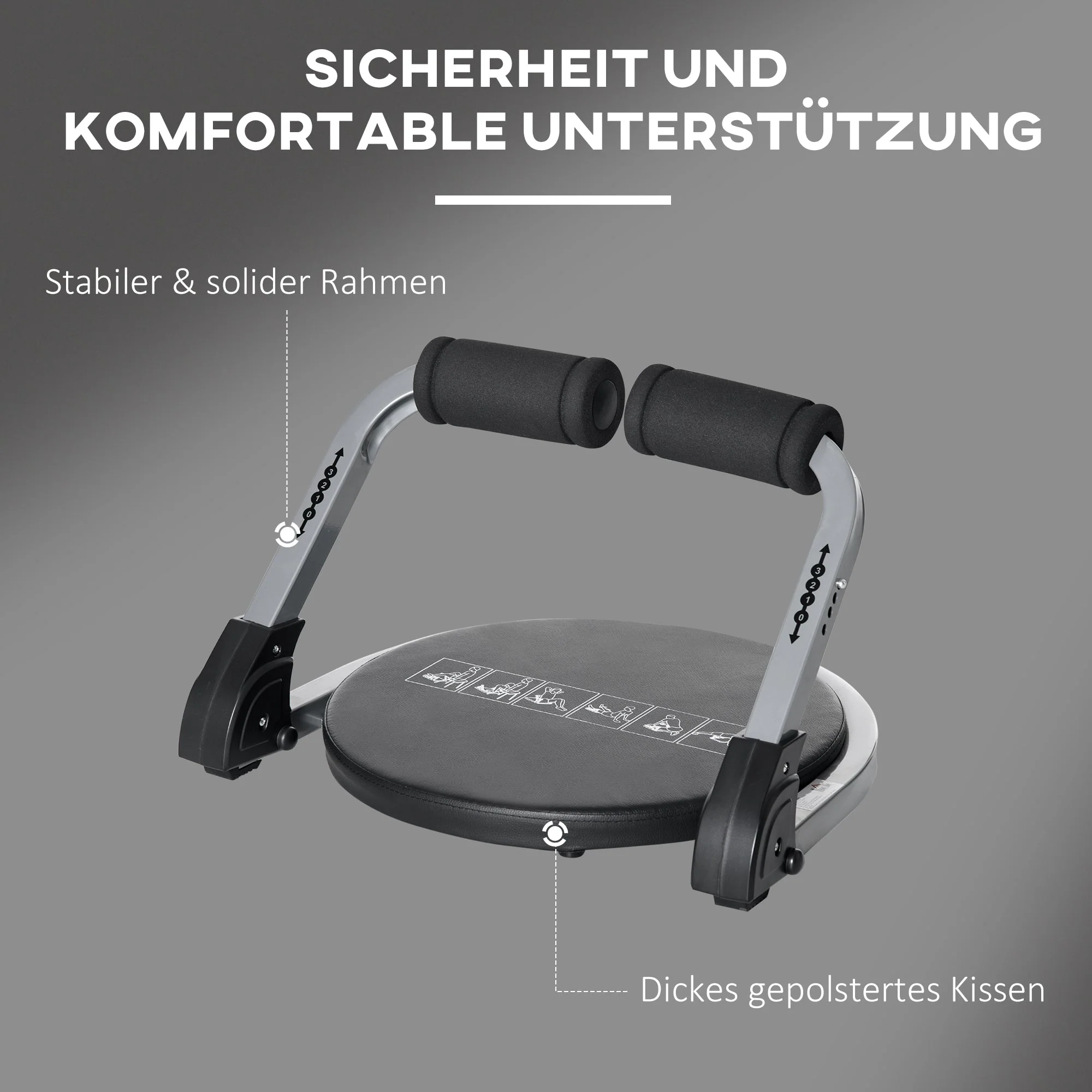 Abdominal Trainer, Foldable Height Adjustable Multi-Trainer, Metal - Image 6