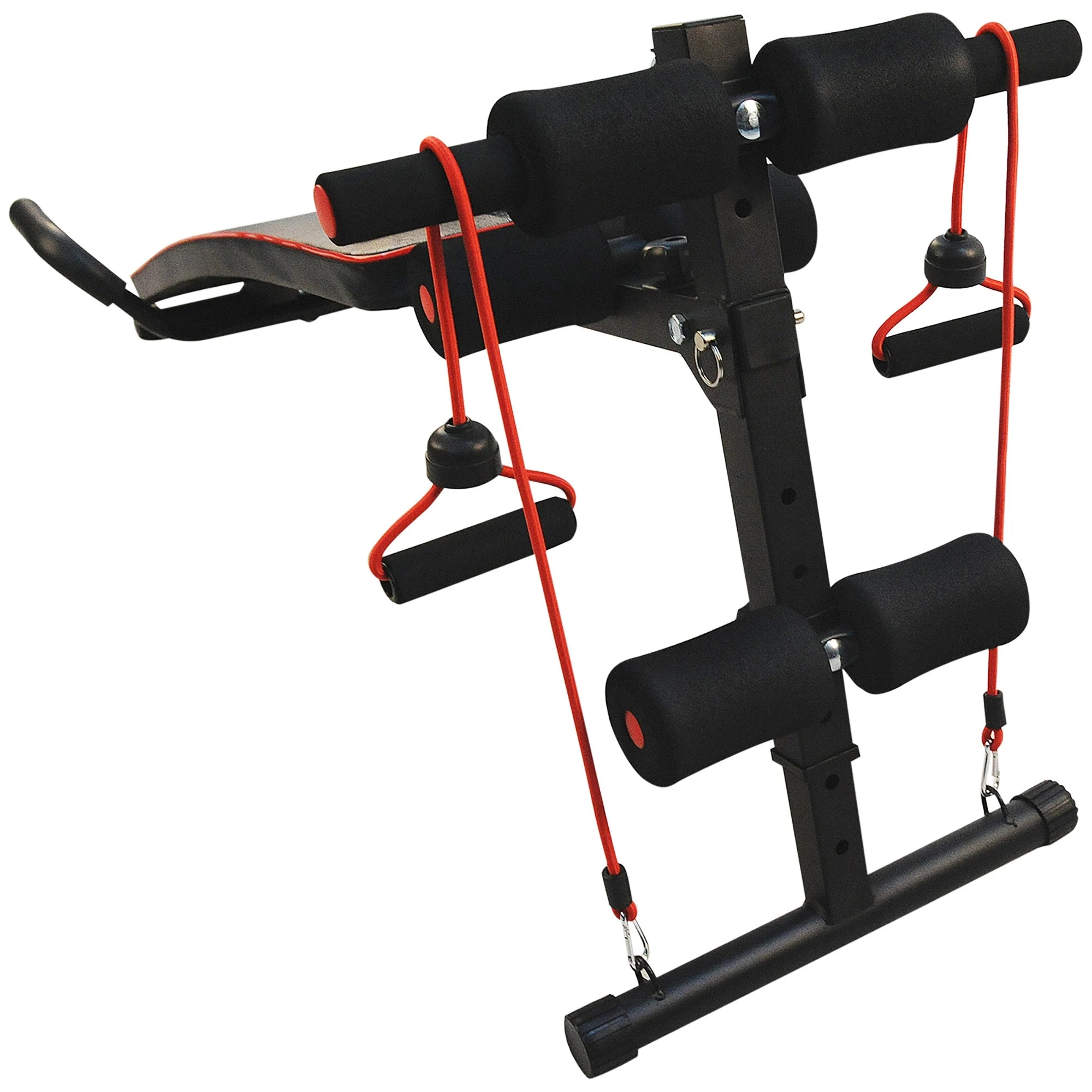Abdominal Trainer Sit Up Bench Resistance Bands Adjustable, Black - Image 7