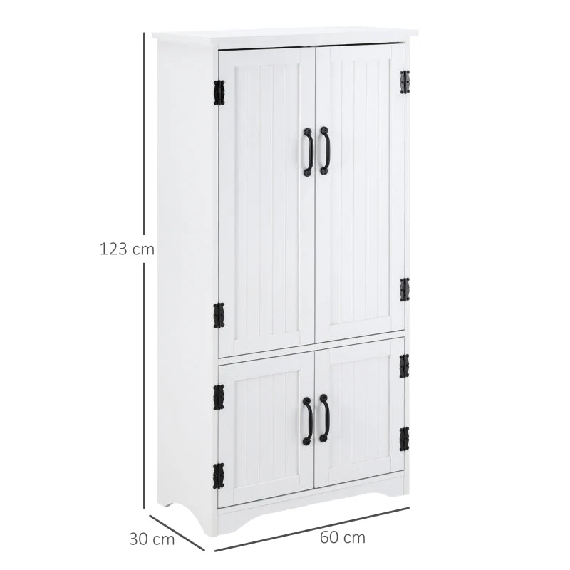 Accent Floor Storage Cabinet with Adjustable Shelves and 2 Doors, White - Image 3