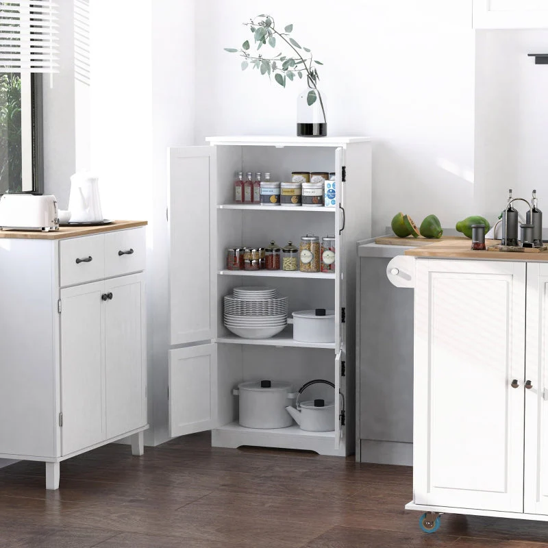 Accent Floor Storage Cabinet with Adjustable Shelves and 2 Doors, White - Image 4
