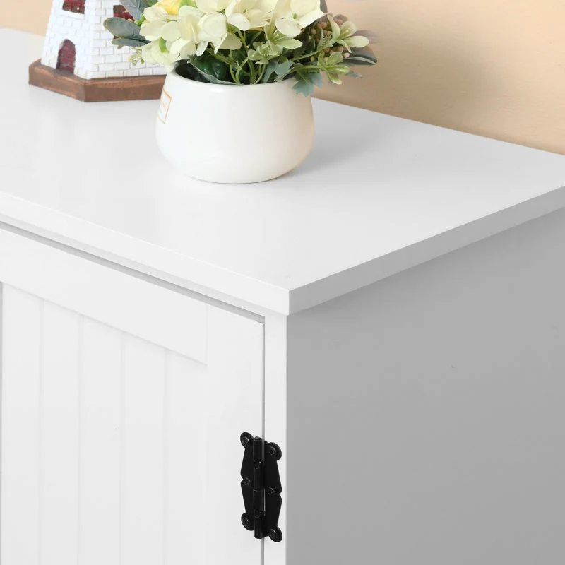 Accent Floor Storage Cabinet with Adjustable Shelves and 2 Doors, White - Image 5