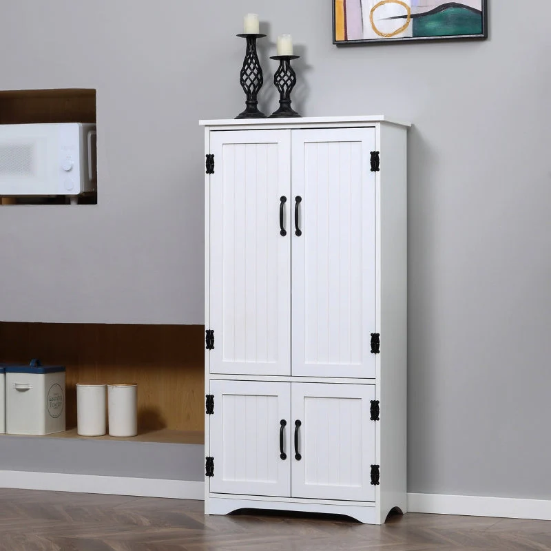 Accent Floor Storage Cabinet with Adjustable Shelves and 2 Doors, White - Image 7