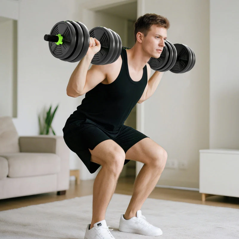 Adjustable Dumbbell Set, 20 kg Barbell Weight Training Set - Image 2