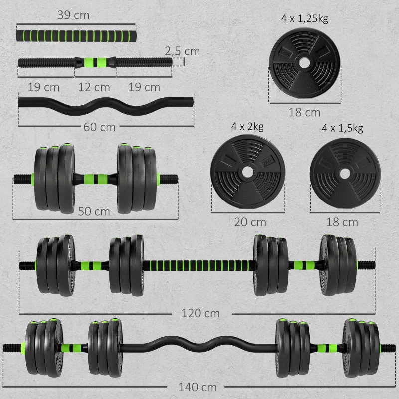 Adjustable Dumbbell Set, 20 kg Barbell Weight Training Set - Image 3