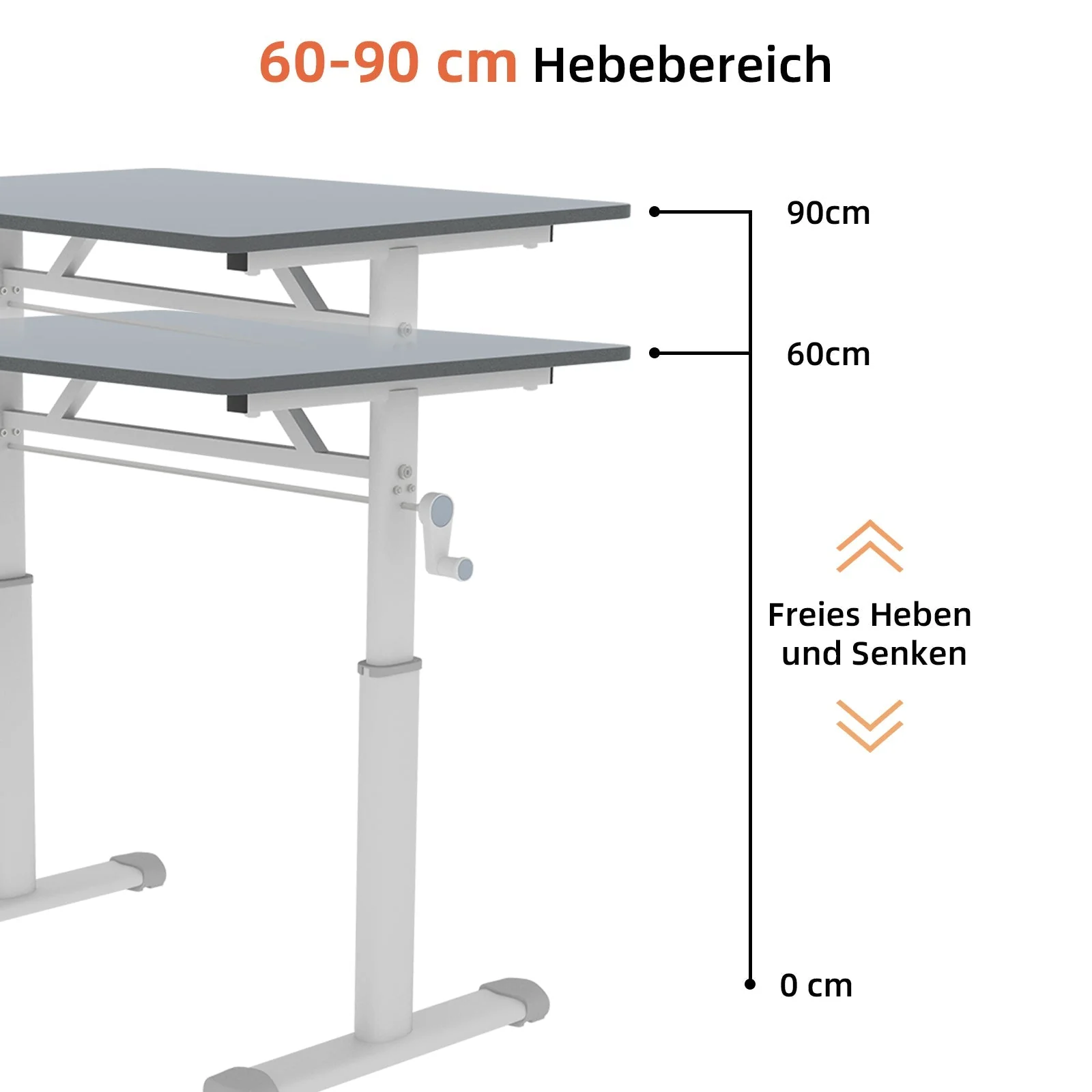 Adjustable Study Desk, Height-Adjustable Multi-Purpose Home/Office, Compact Design - Image 6