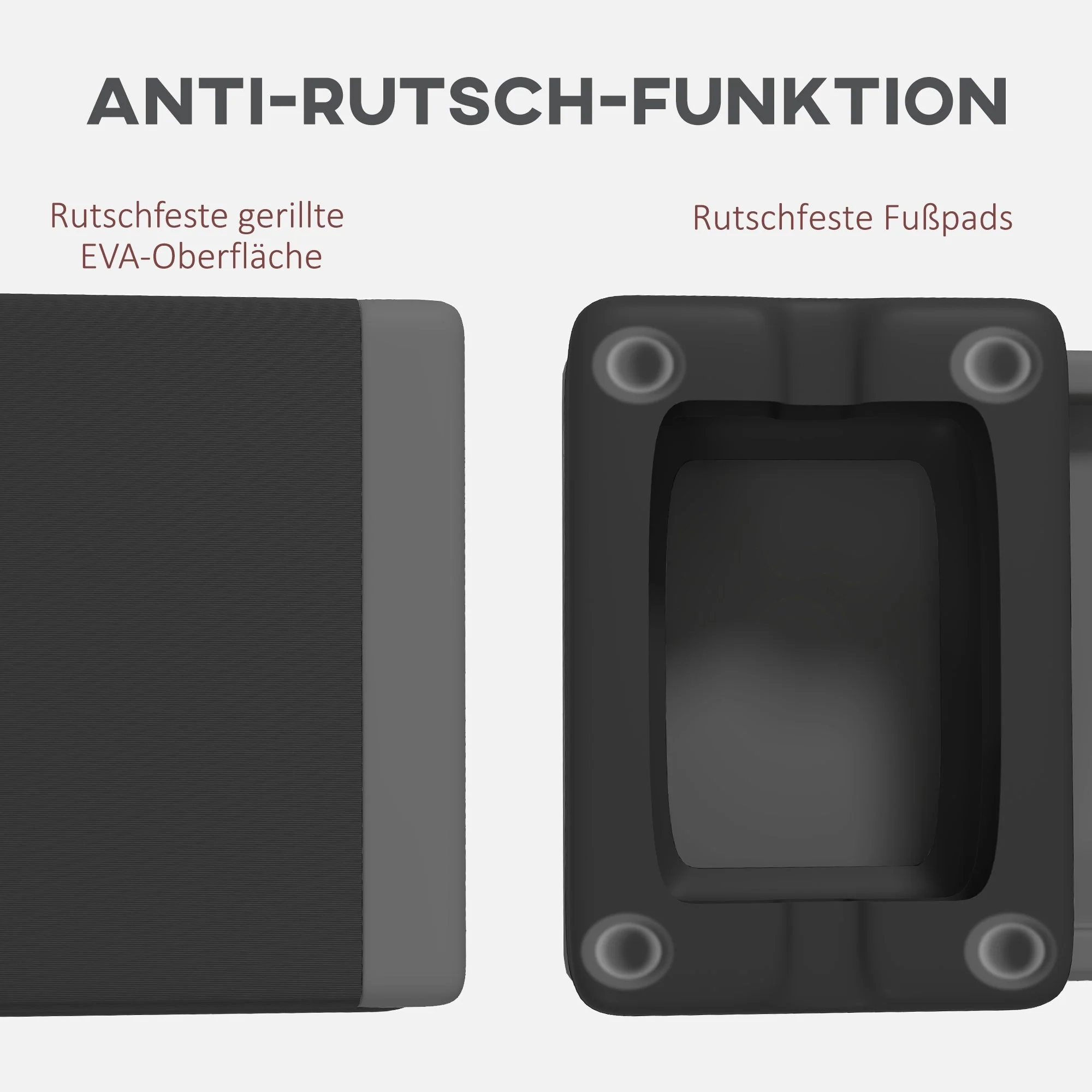 Aerobic Stepper, Height-Adjustable Non-Slip, Plastic Gray - Image 5
