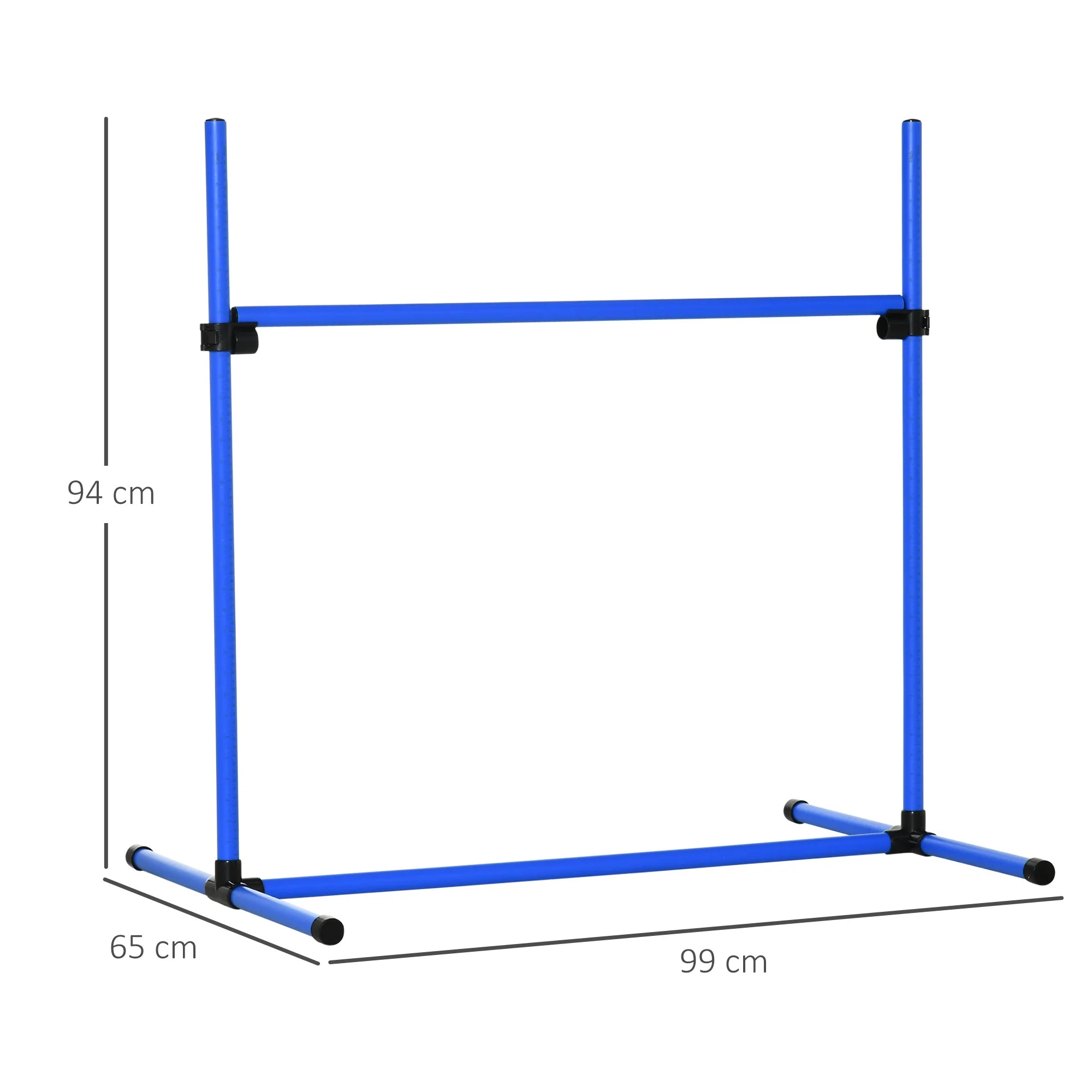 Agility Set for Dogs, 4-Piece, Height-Adjustable Plastic, Blue - Image 3