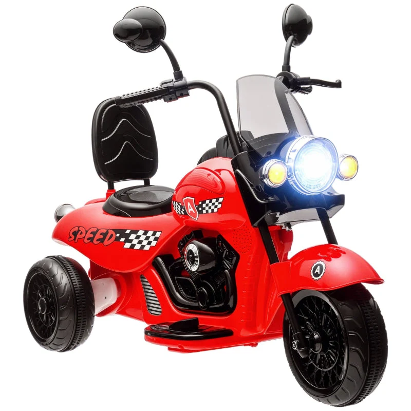 aiyaplay electric kids motorcycle, 3 wheels, 6v battery operated, red - Image 8