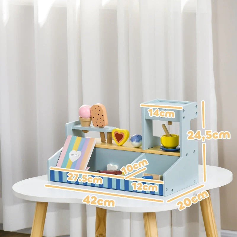 AIYAPLAY Ice Cream Shop with Accessories, Light Blue