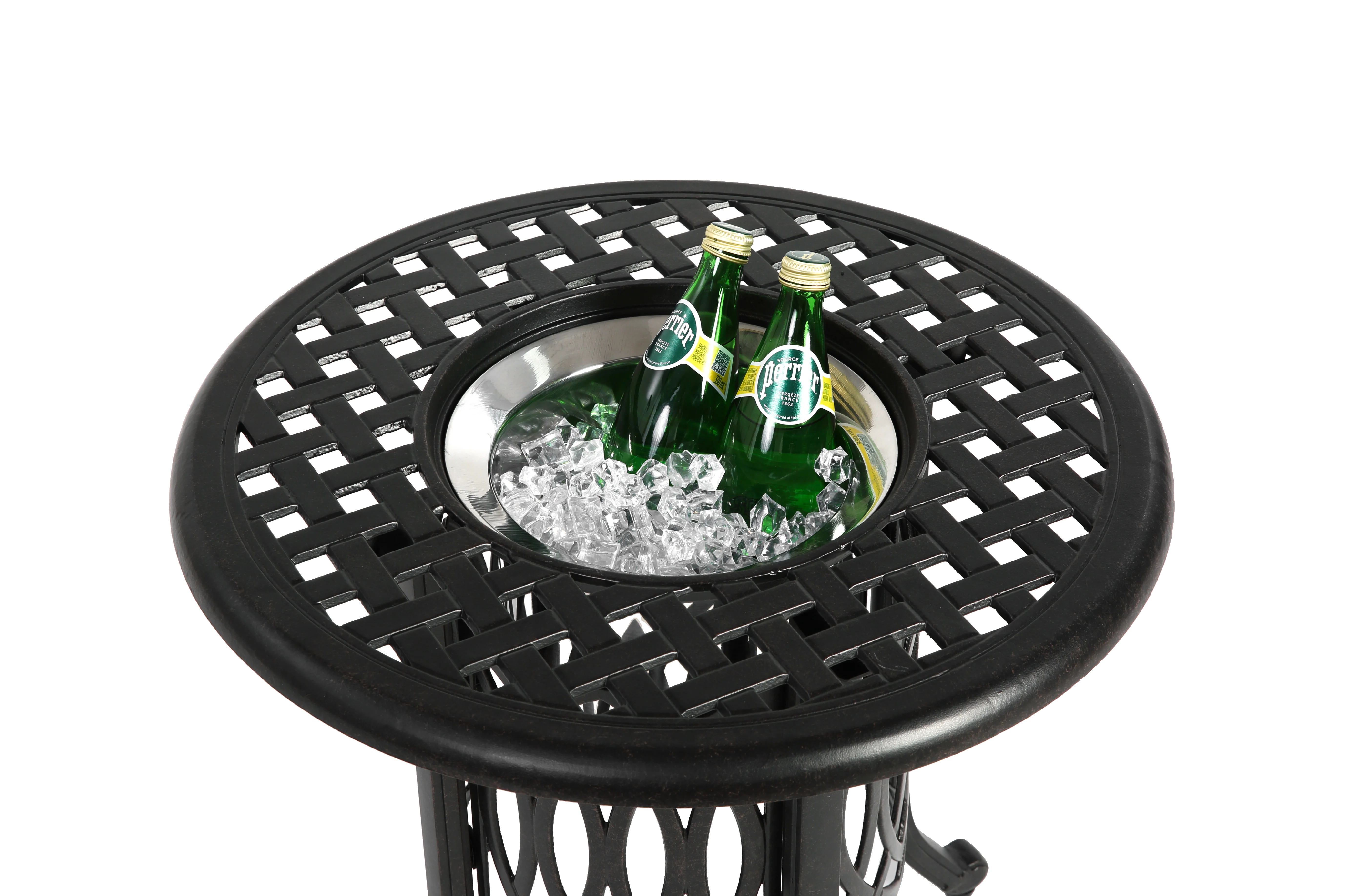 Aluminum Outdoor Table with Ice Bucket, Adjustable Foot Pads - Image 5