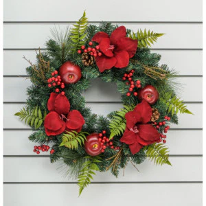Amaryllis/Red Apple Wreath